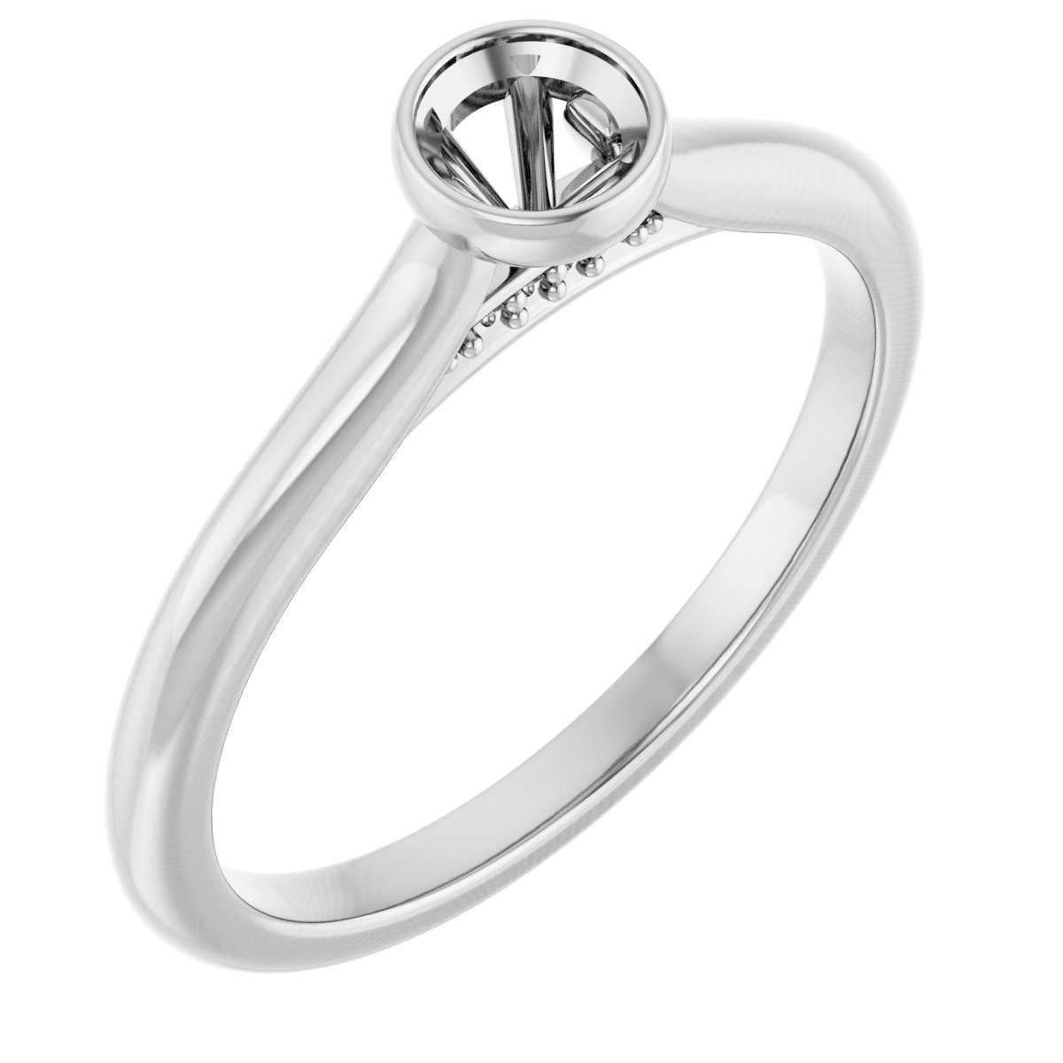 Bezel-Set Accented Engagement Ring