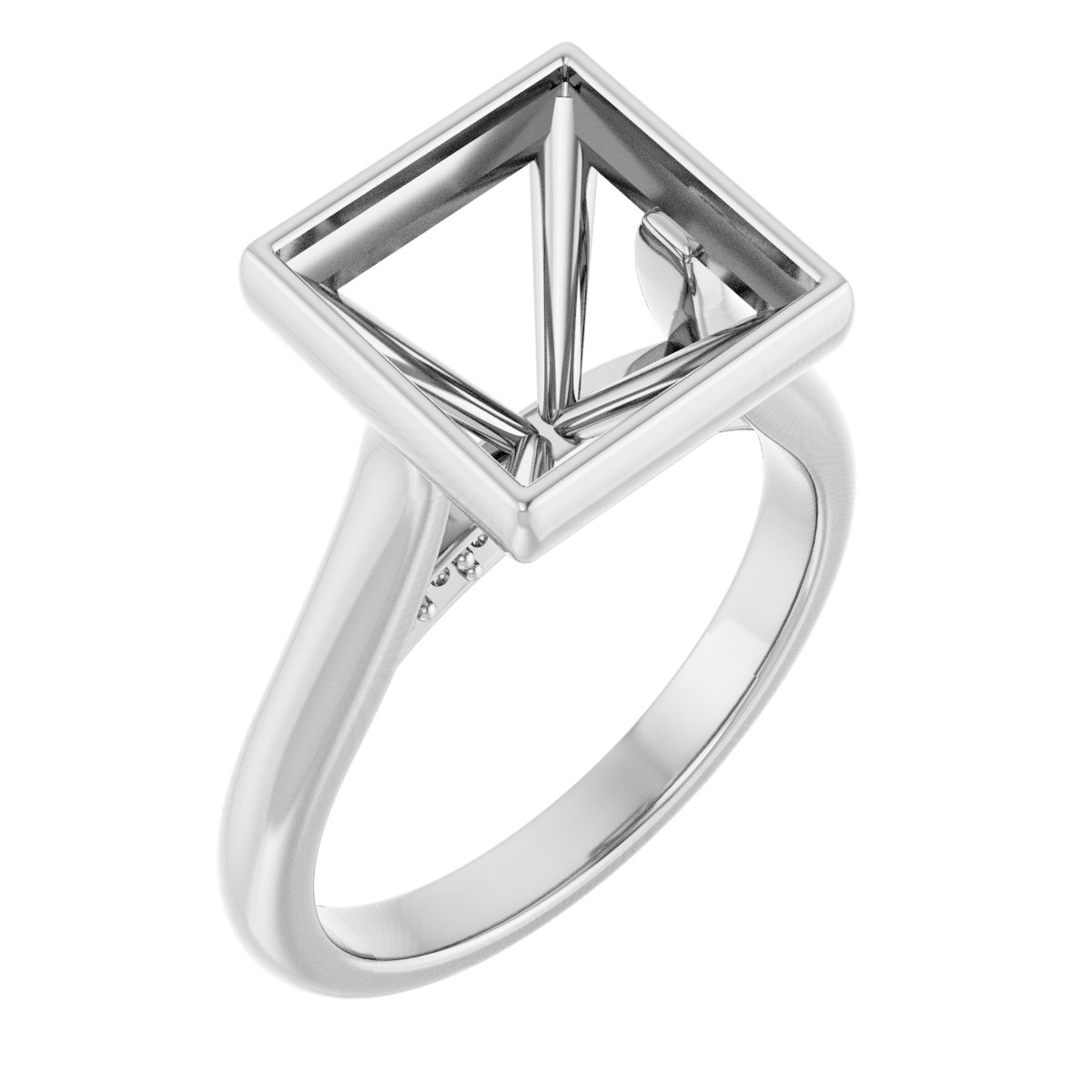 Bezel-Set Accented Engagement Ring
