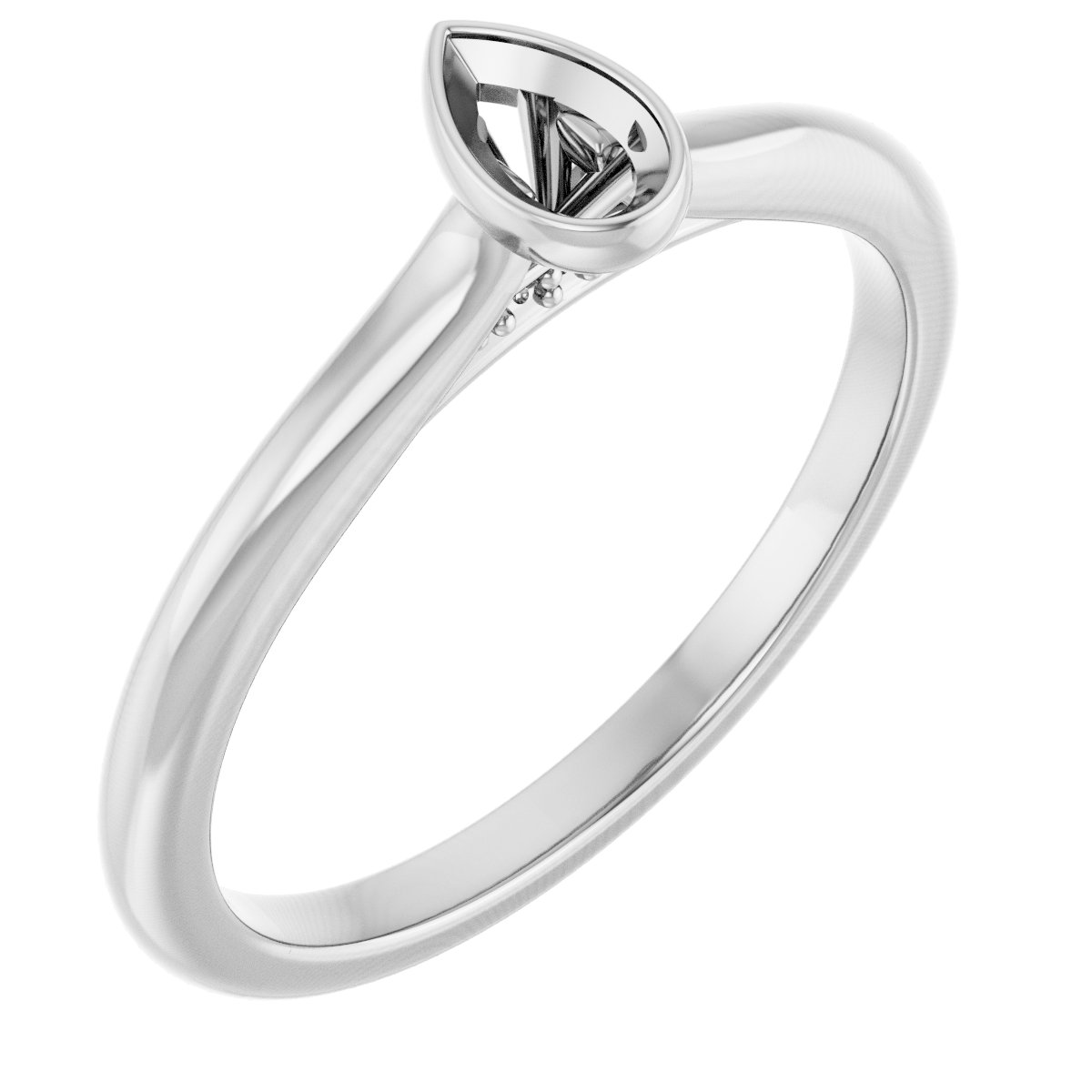 Bezel-Set Accented Engagement Ring