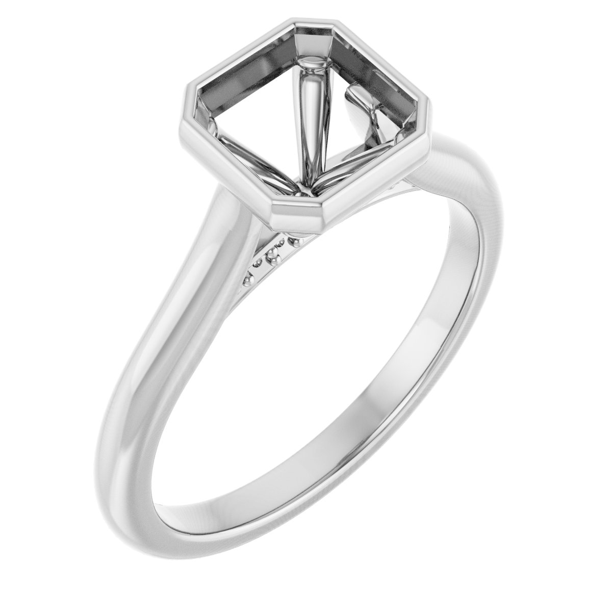 Bezel-Set Accented Engagement Ring