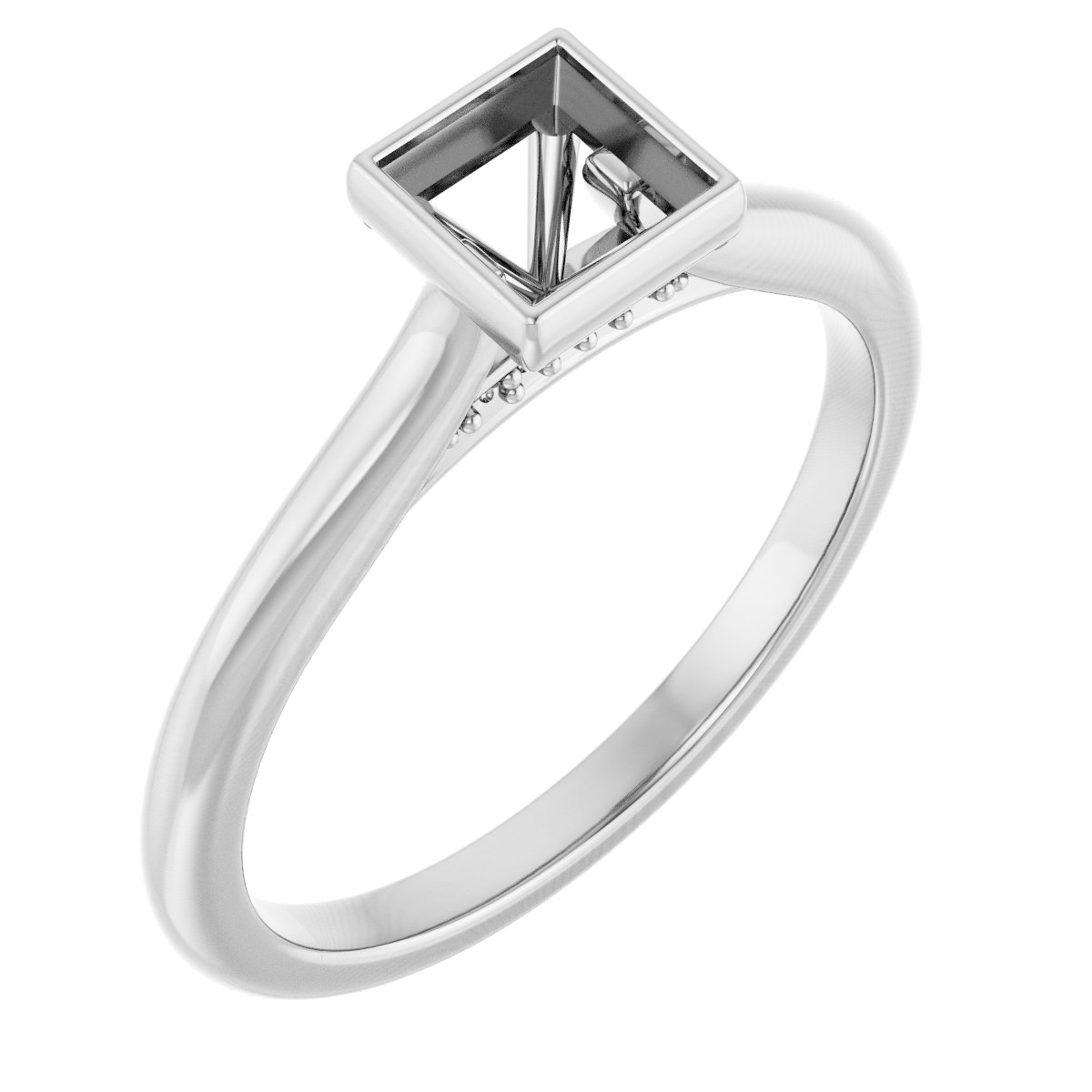 Bezel-Set Accented Engagement Ring