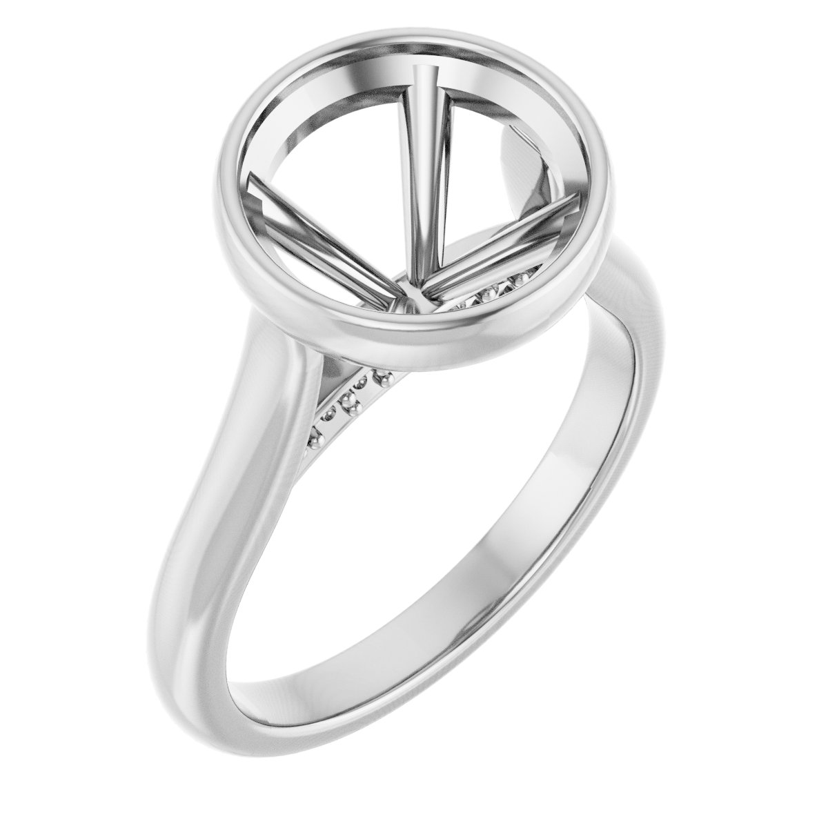 Bezel-Set Accented Engagement Ring