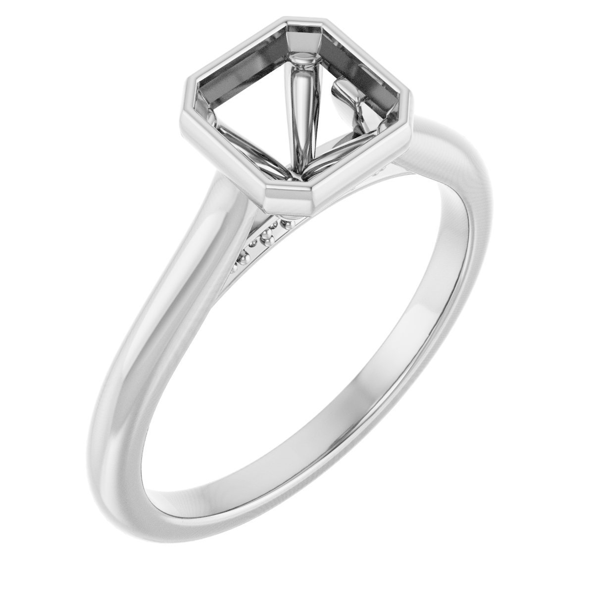 Bezel-Set Accented Engagement Ring