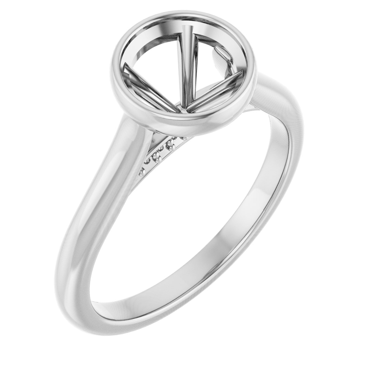 Bezel-Set Accented Engagement Ring