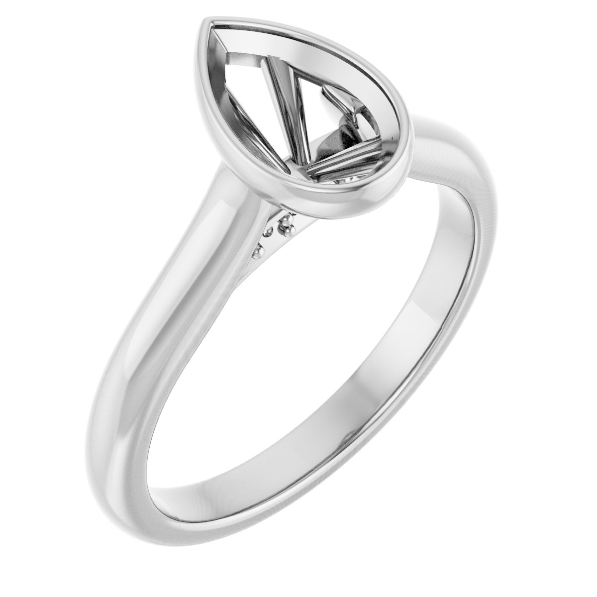 Bezel-Set Accented Engagement Ring