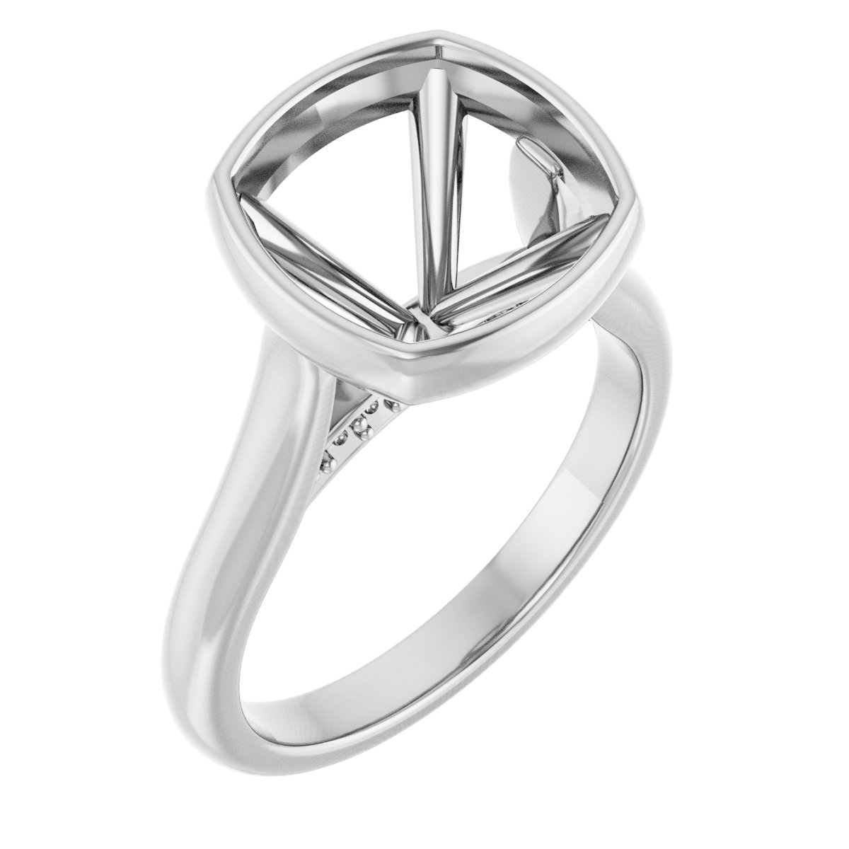 Bezel-Set Accented Engagement Ring