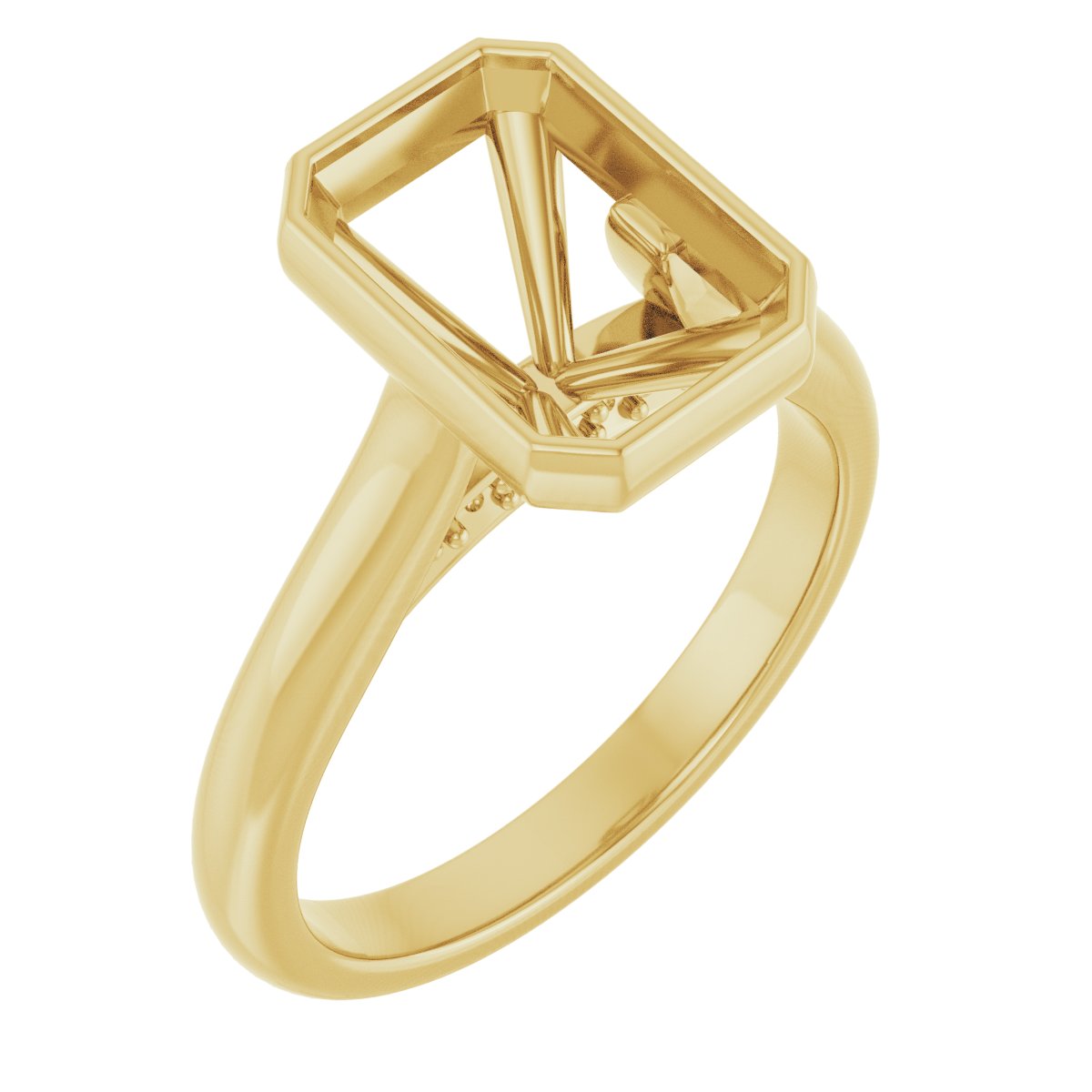 Bezel-Set Accented Engagement Ring