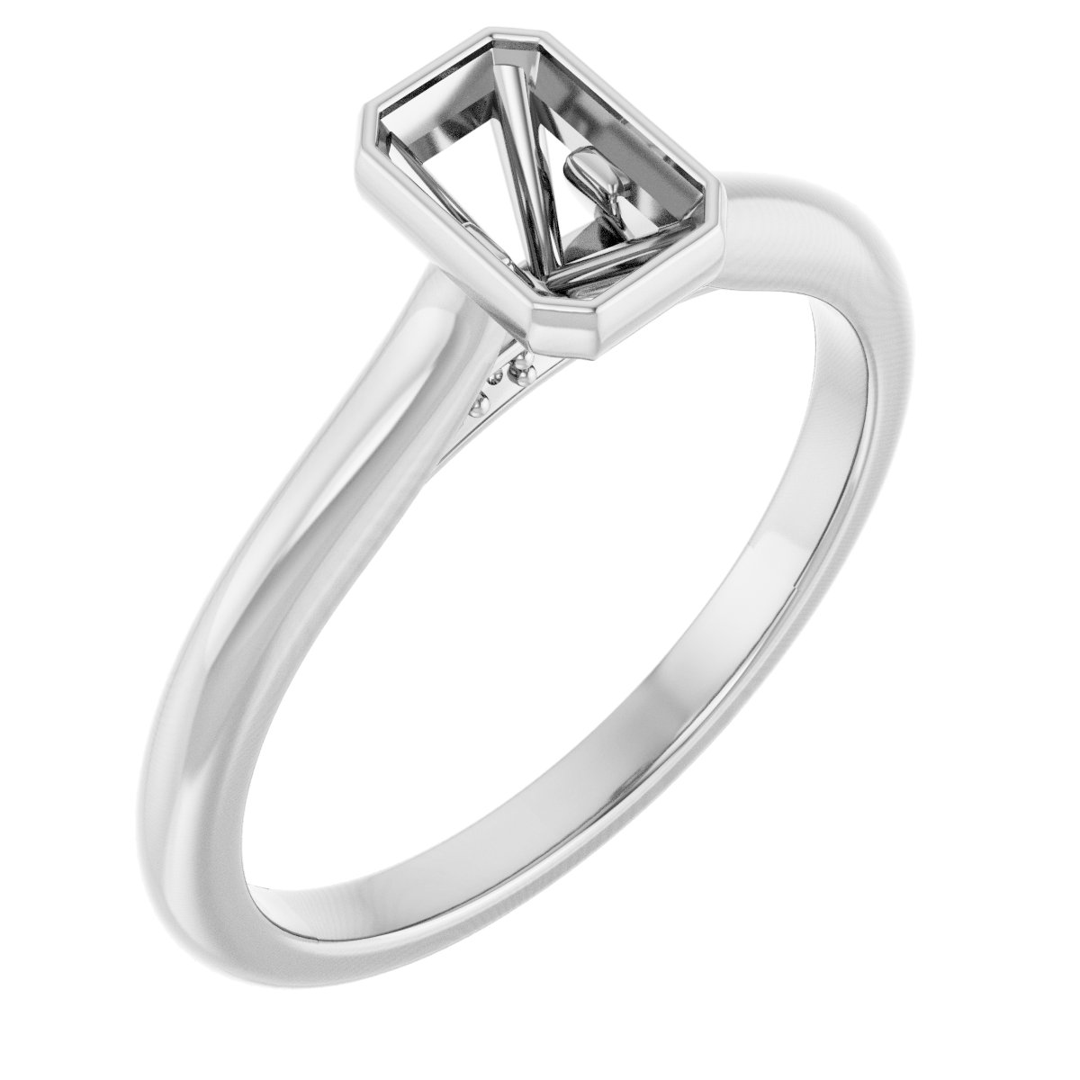 Bezel-Set Accented Engagement Ring
