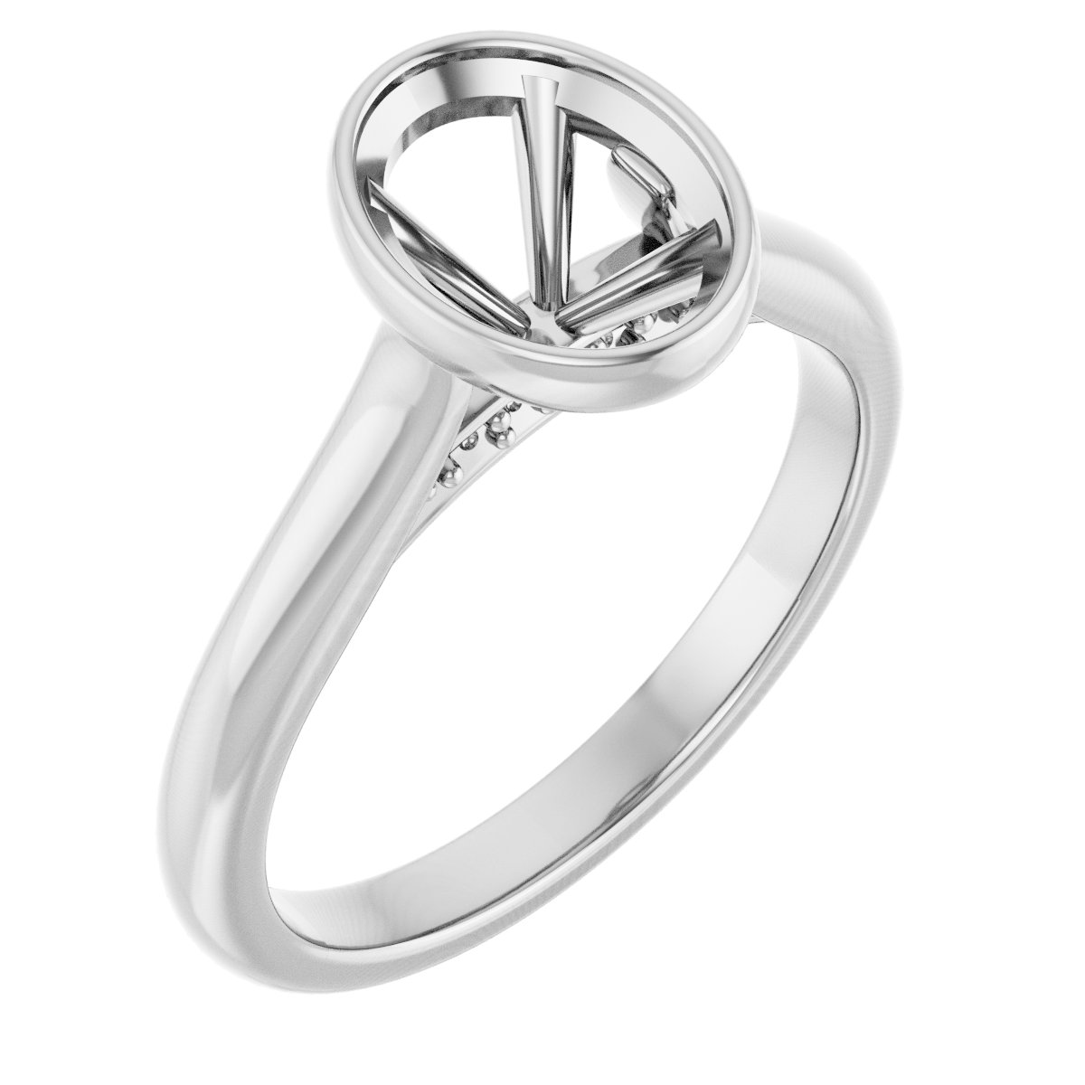 Bezel-Set Accented Engagement Ring