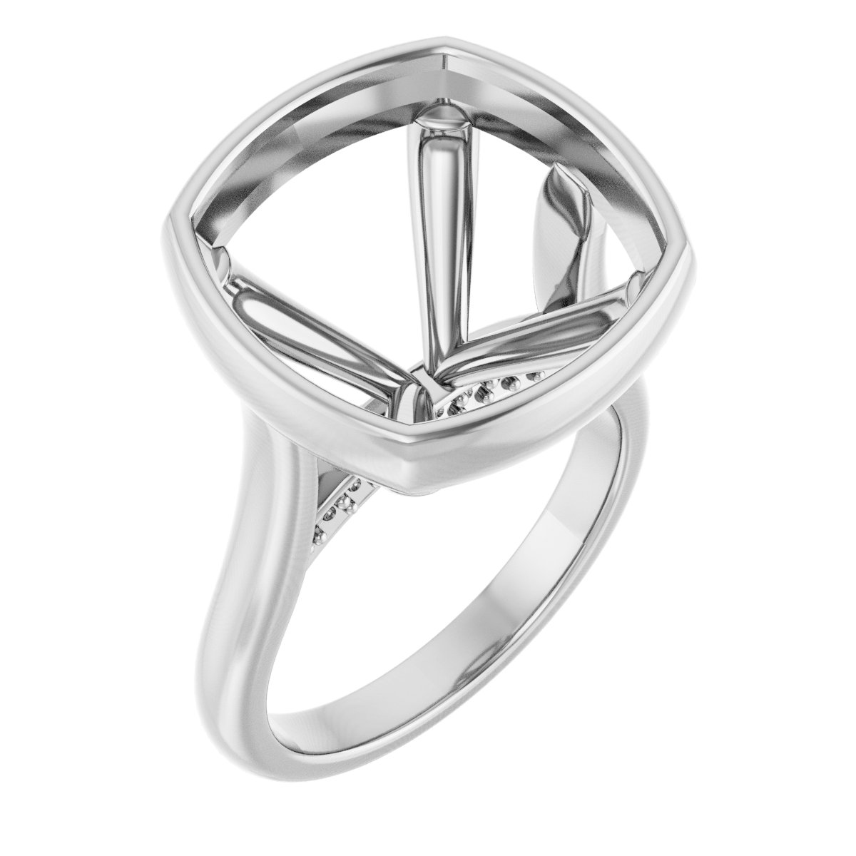 Bezel-Set Accented Engagement Ring