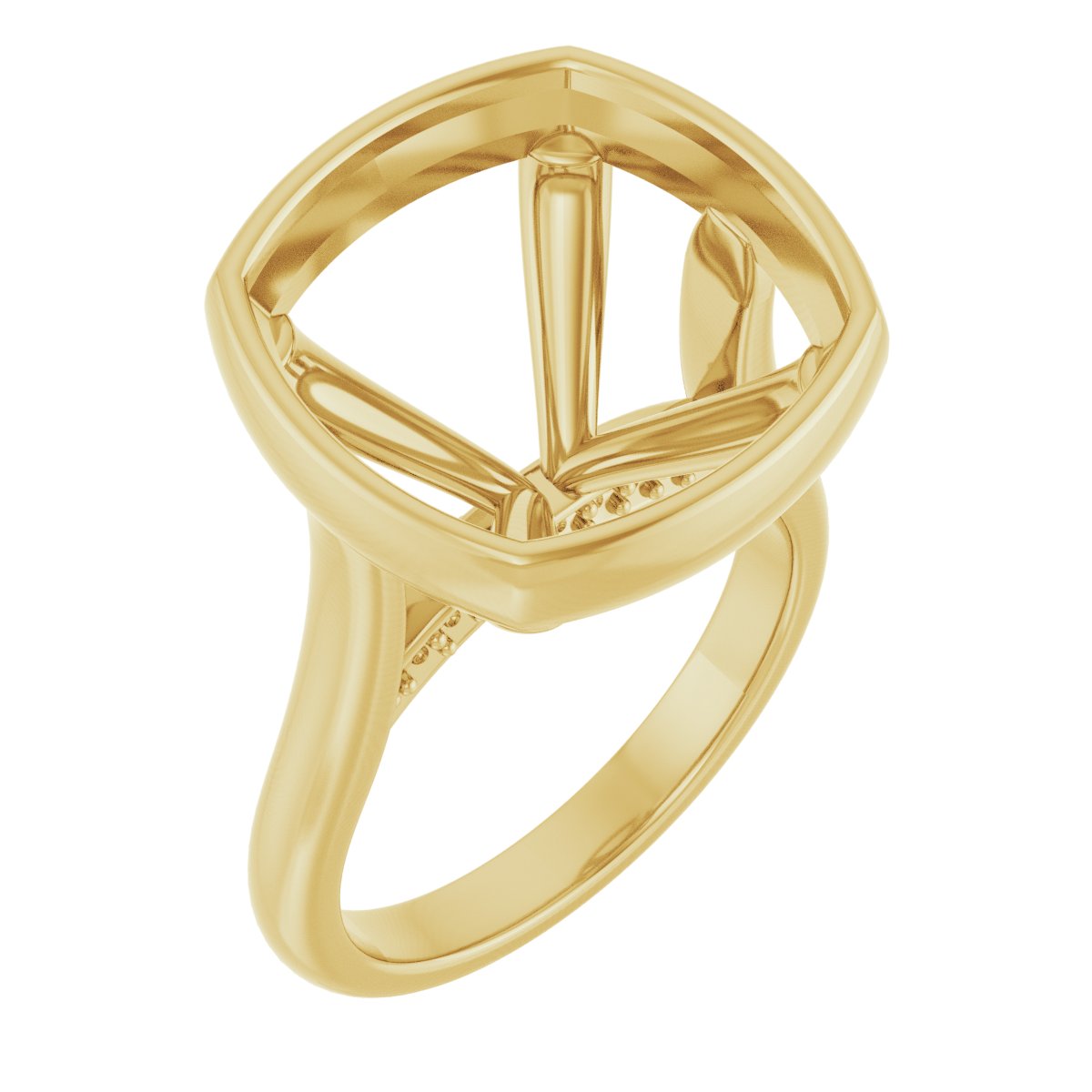 Bezel-Set Accented Engagement Ring