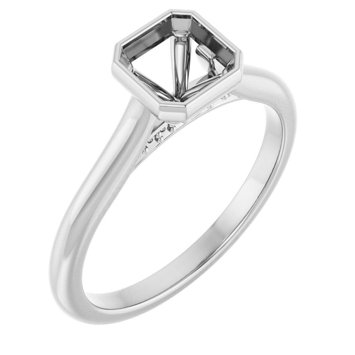 Bezel-Set Accented Engagement Ring