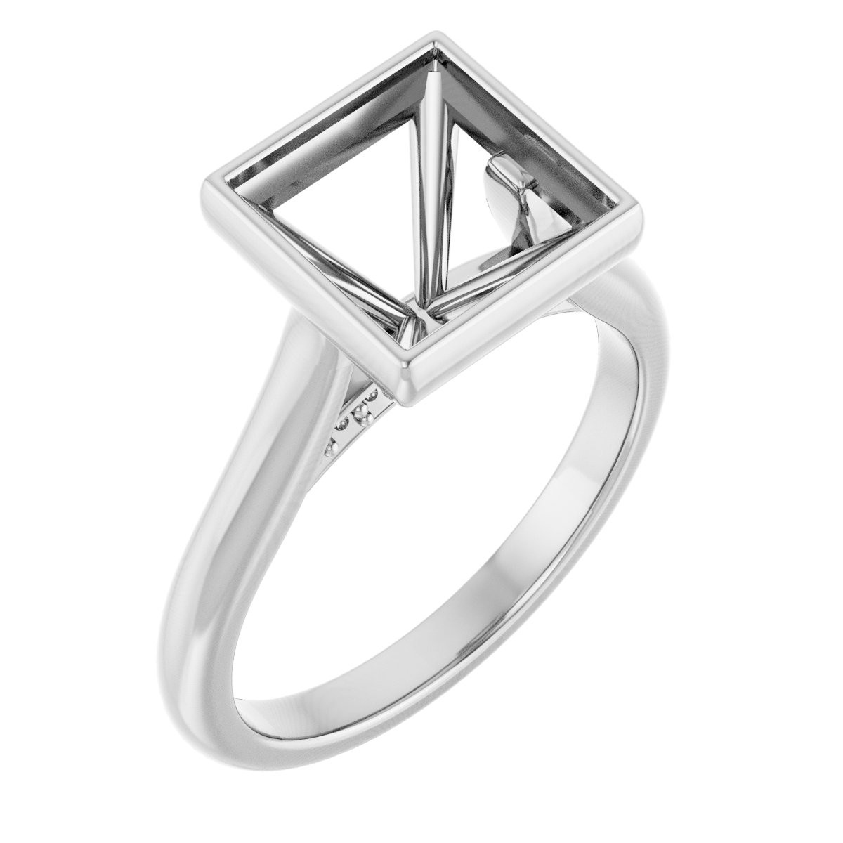 Bezel-Set Accented Engagement Ring