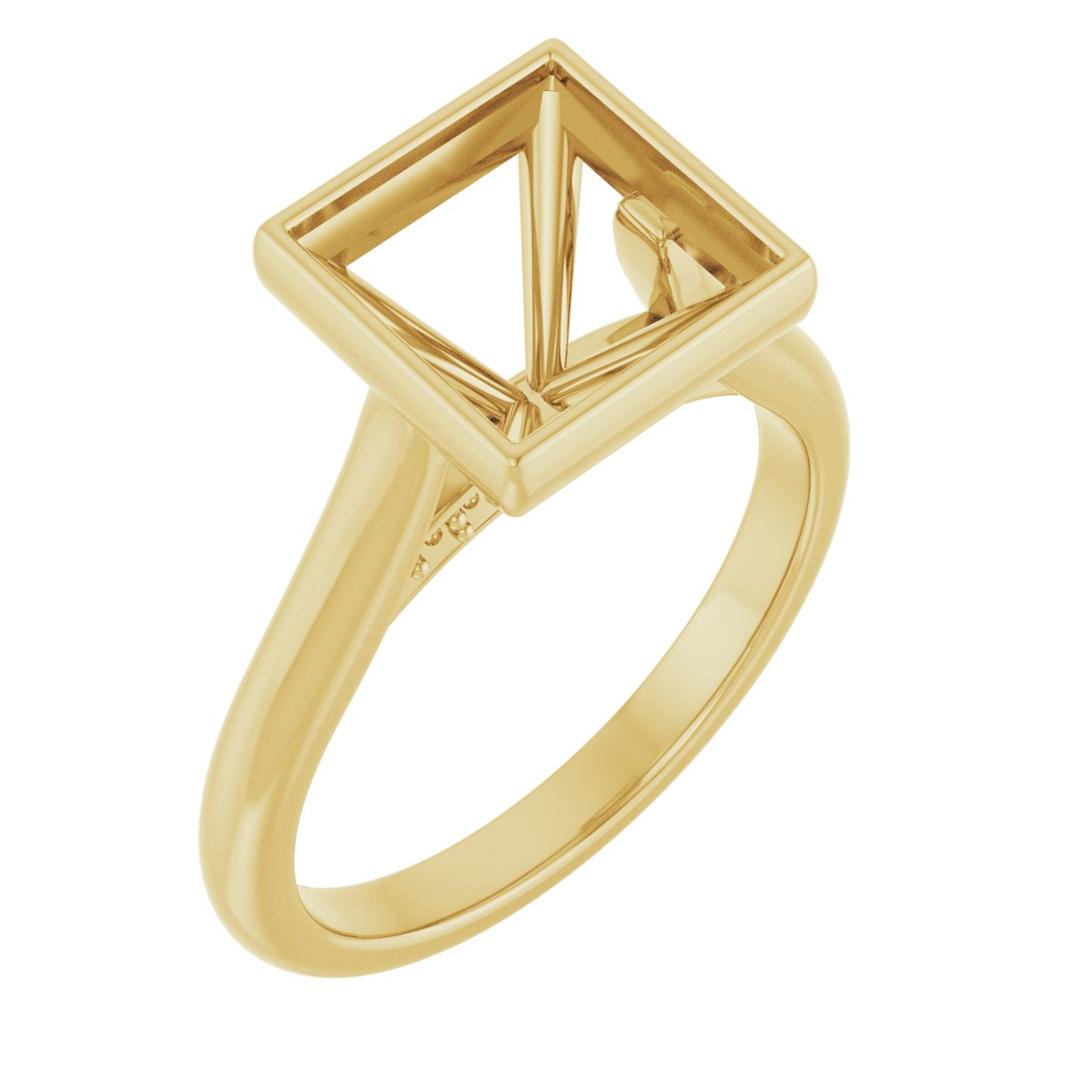 Bezel-Set Accented Engagement Ring