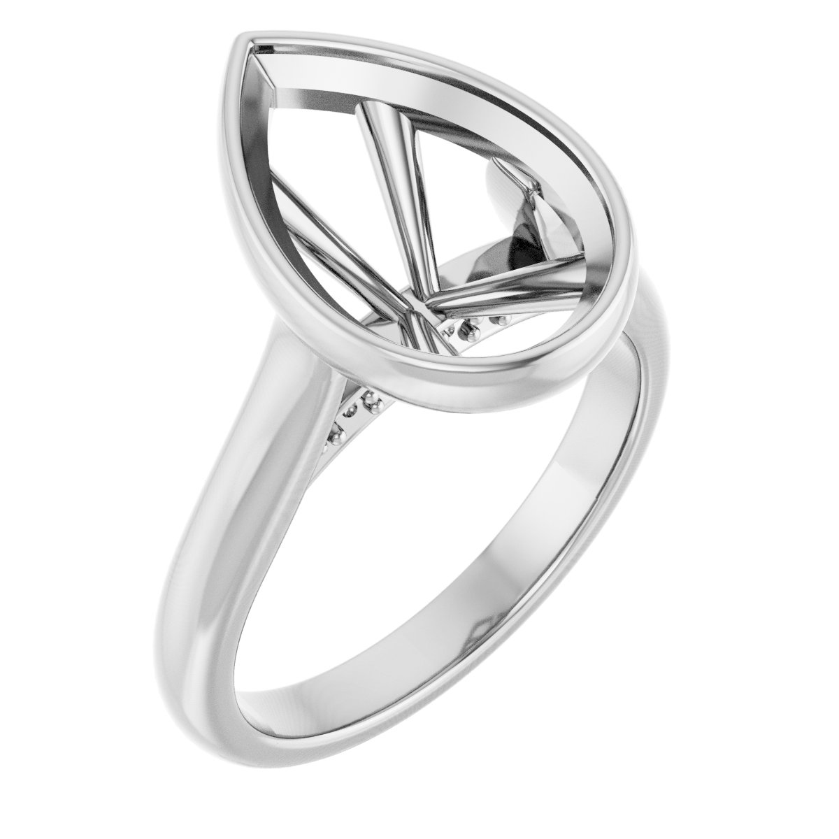 Bezel-Set Accented Engagement Ring