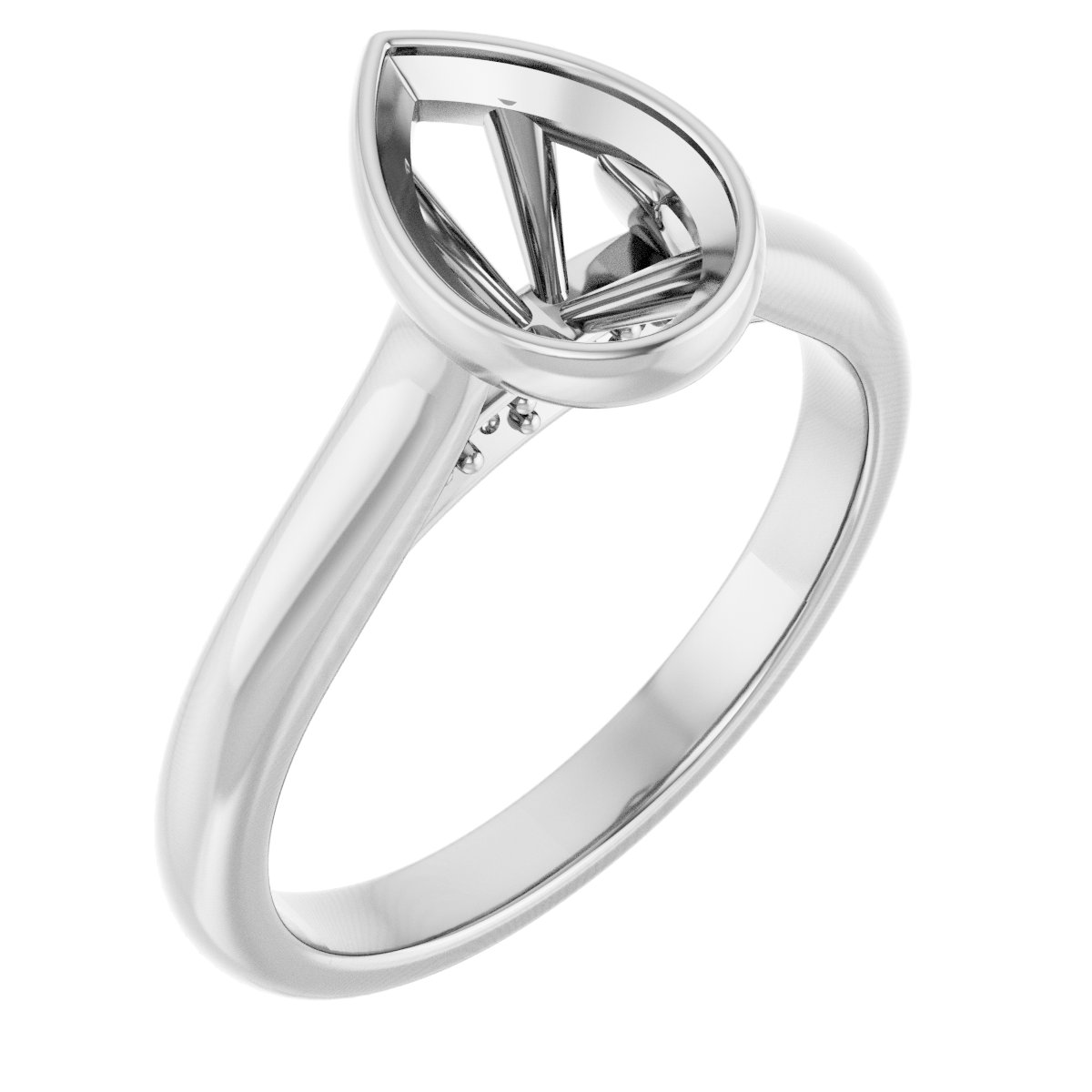 Bezel-Set Accented Engagement Ring