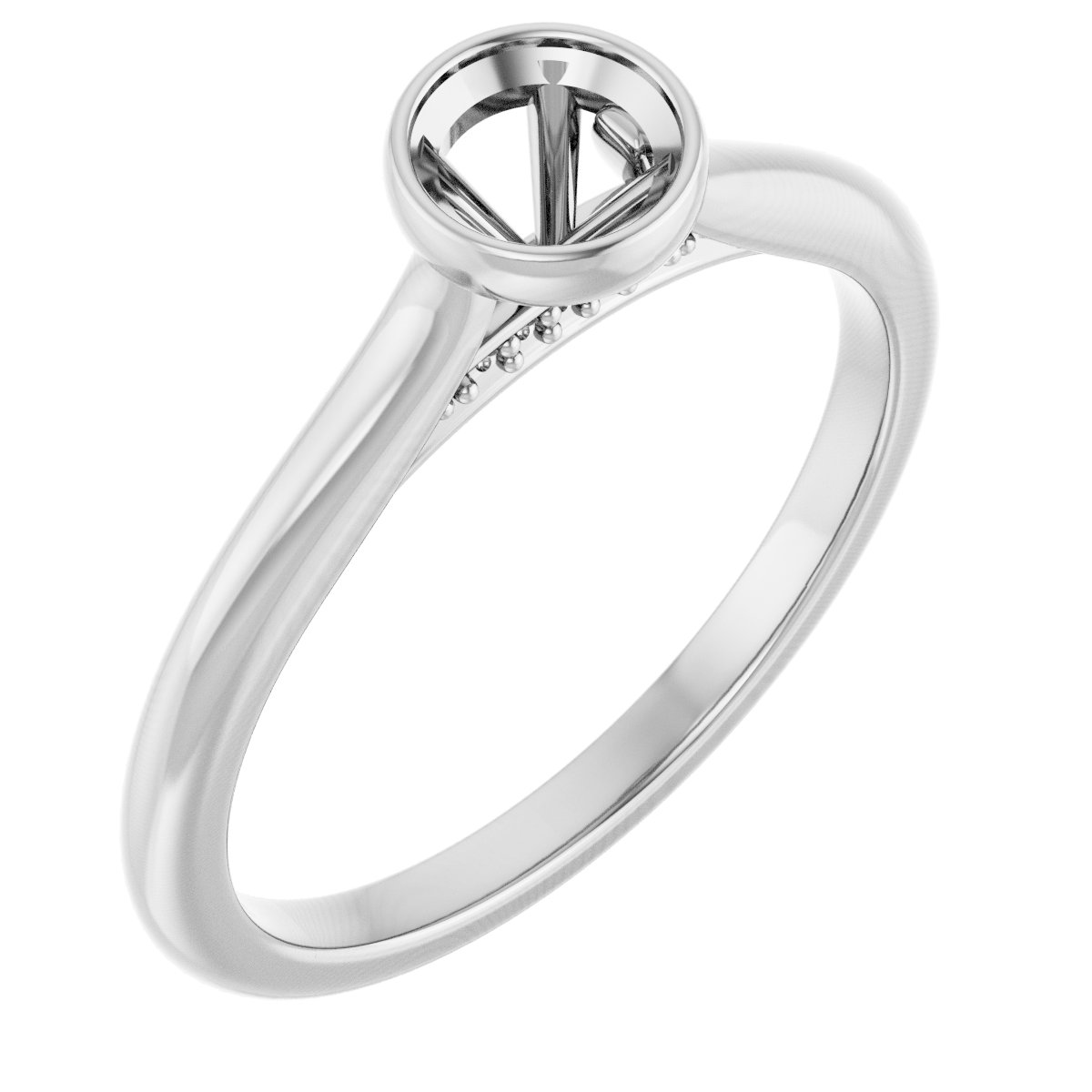 Bezel-Set Accented Engagement Ring