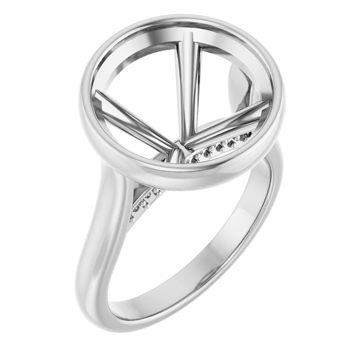 Bezel-Set Accented Engagement Ring