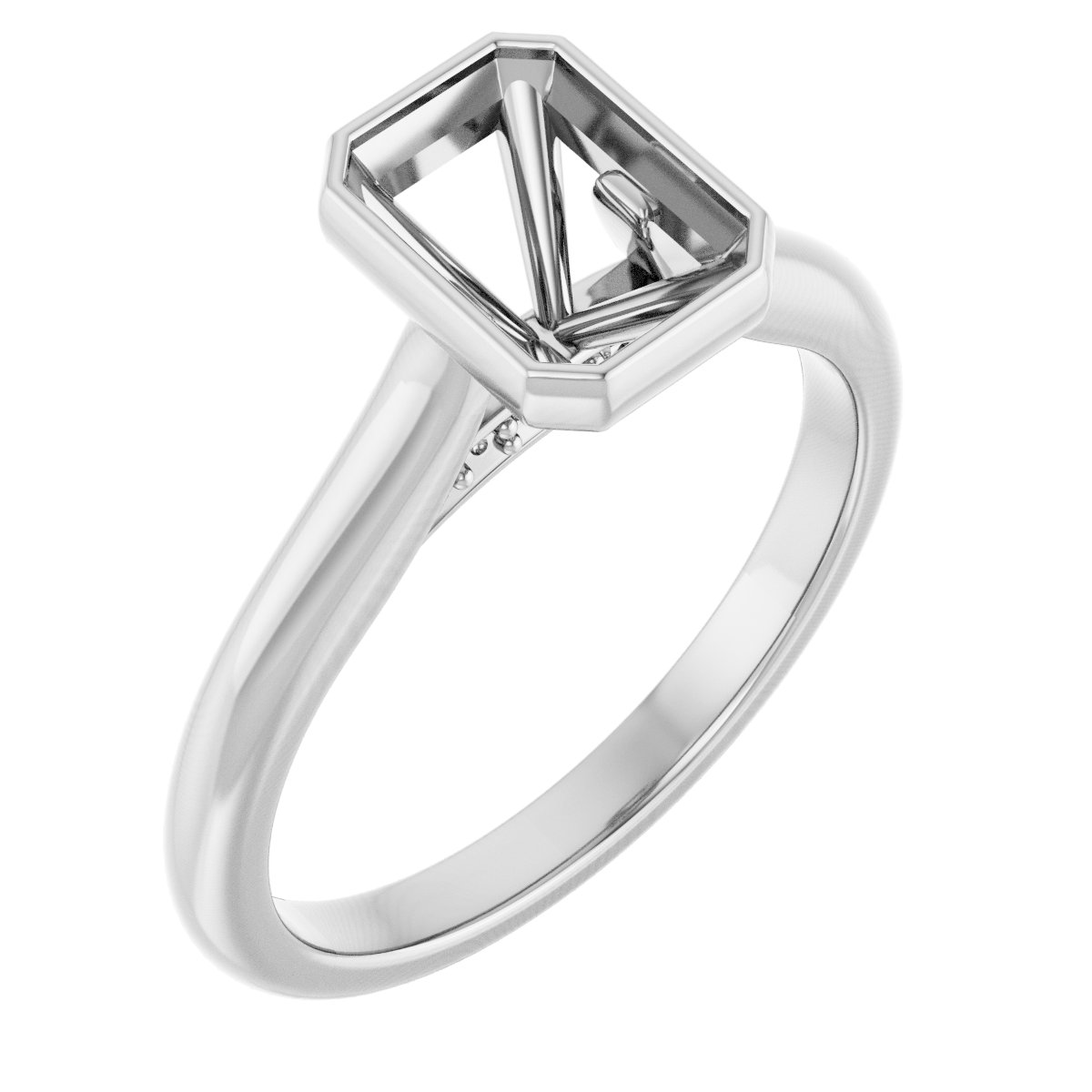 Bezel-Set Accented Engagement Ring