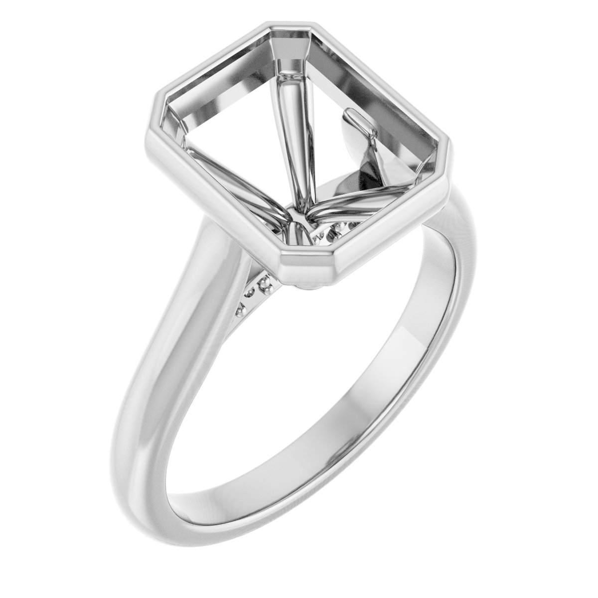 Bezel-Set Accented Engagement Ring