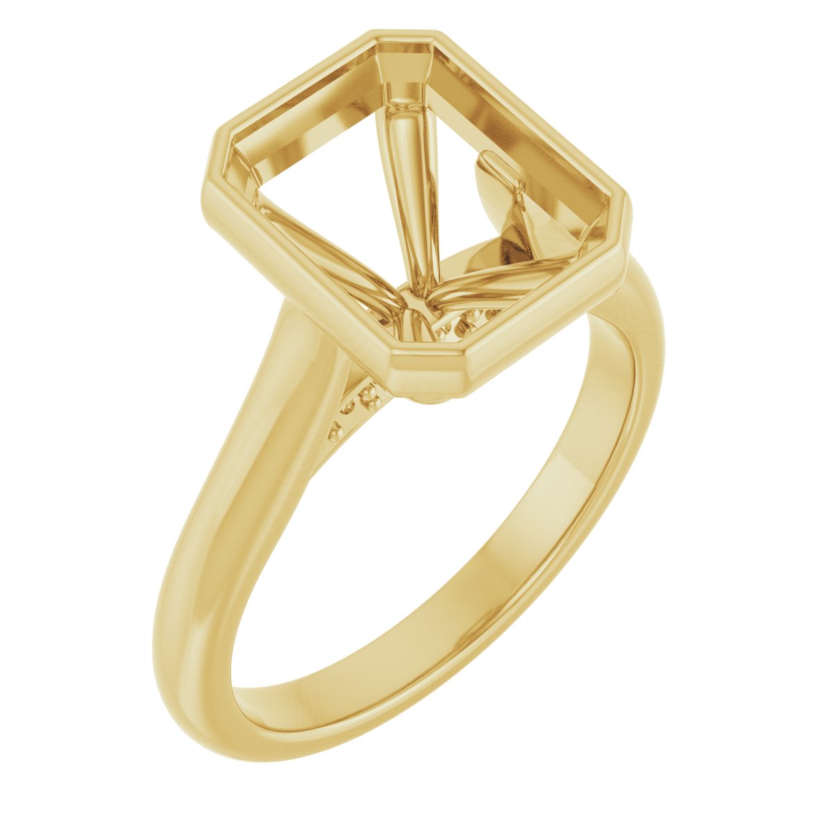 Bezel-Set Accented Engagement Ring