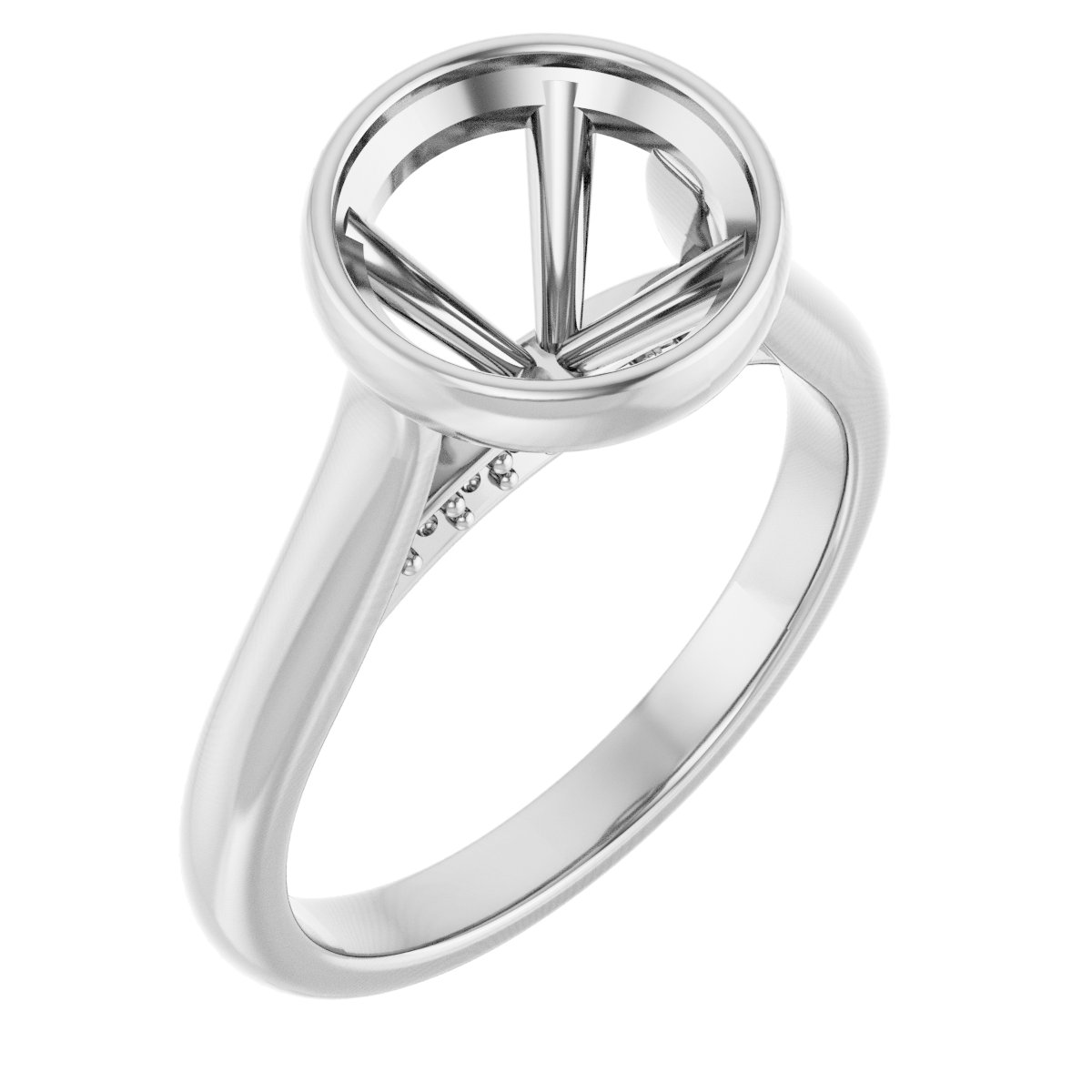 Bezel-Set Accented Engagement Ring