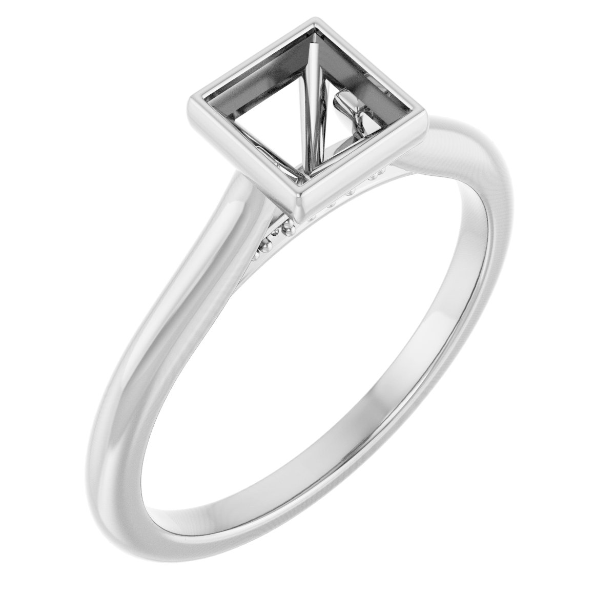 Bezel-Set Accented Engagement Ring