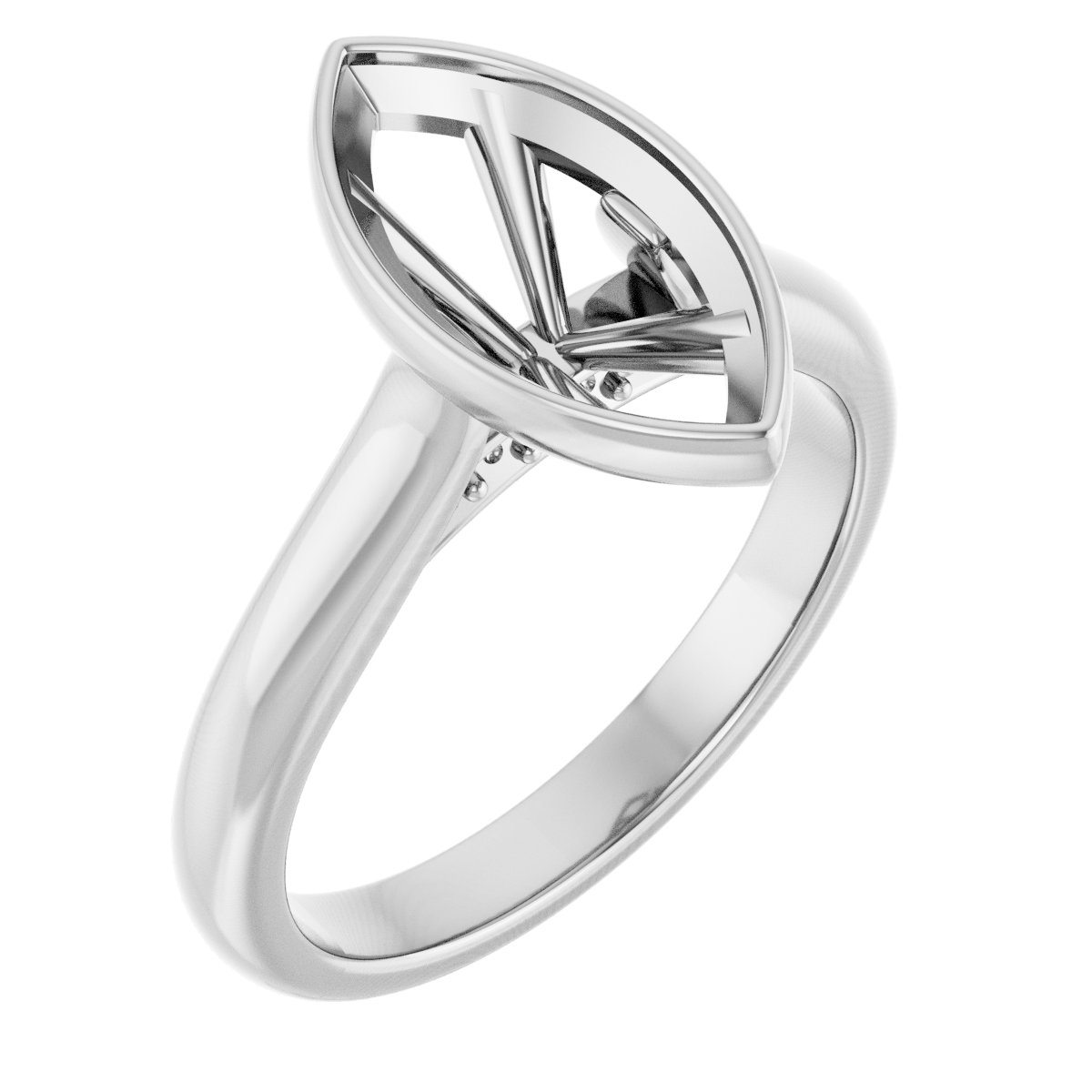 Bezel-Set Accented Engagement Ring