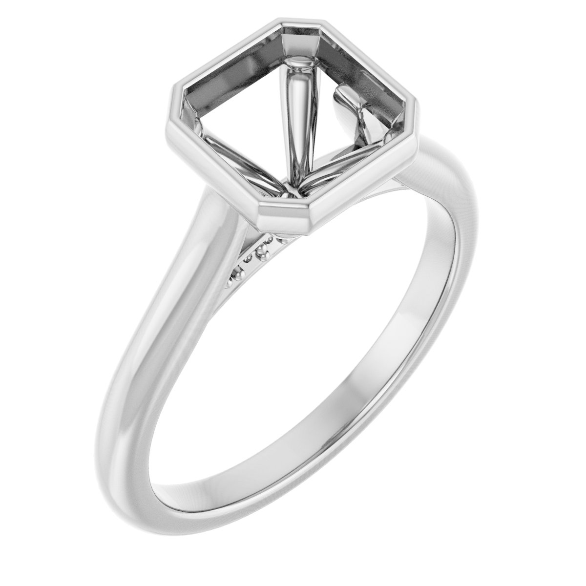 Bezel-Set Accented Engagement Ring