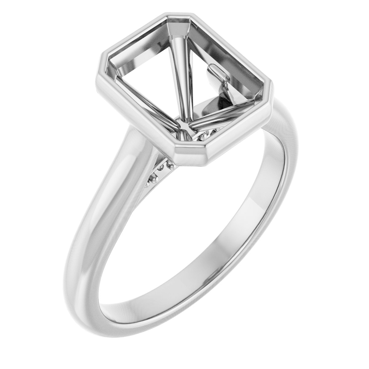 Bezel-Set Accented Engagement Ring