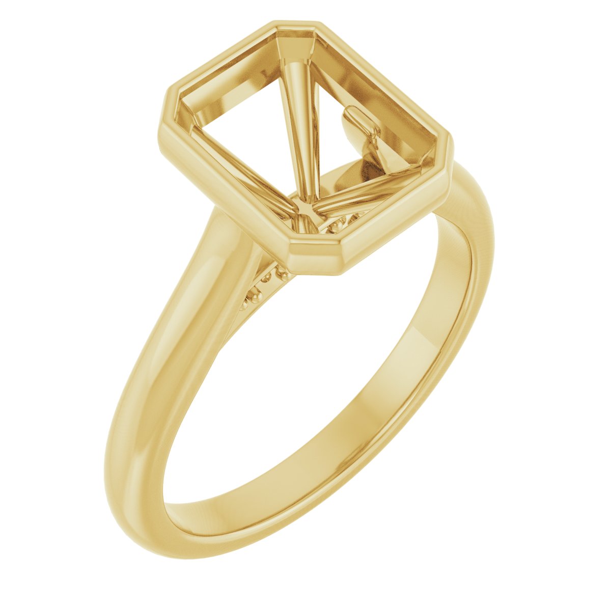 Bezel-Set Accented Engagement Ring