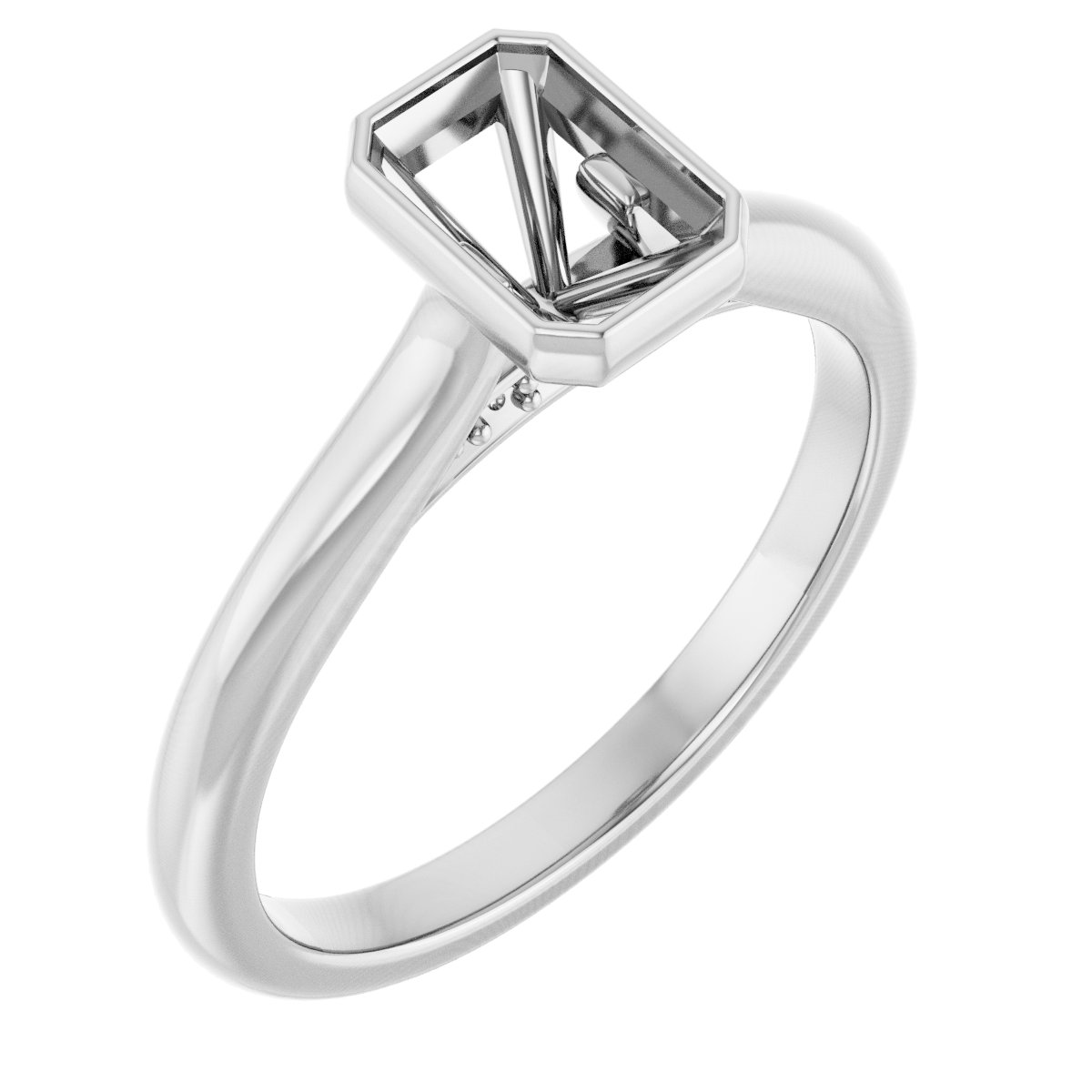 Bezel-Set Accented Engagement Ring