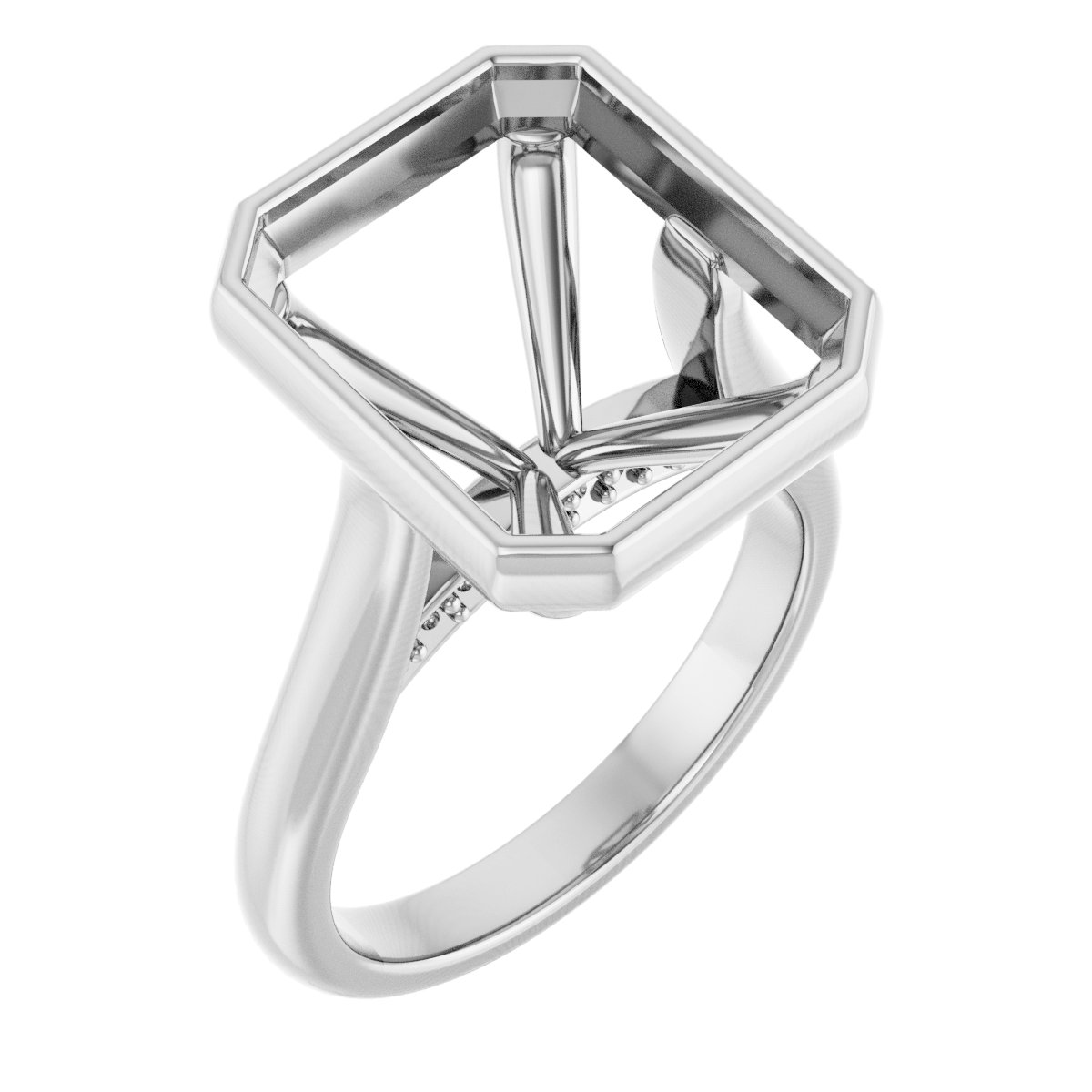 Bezel-Set Accented Engagement Ring