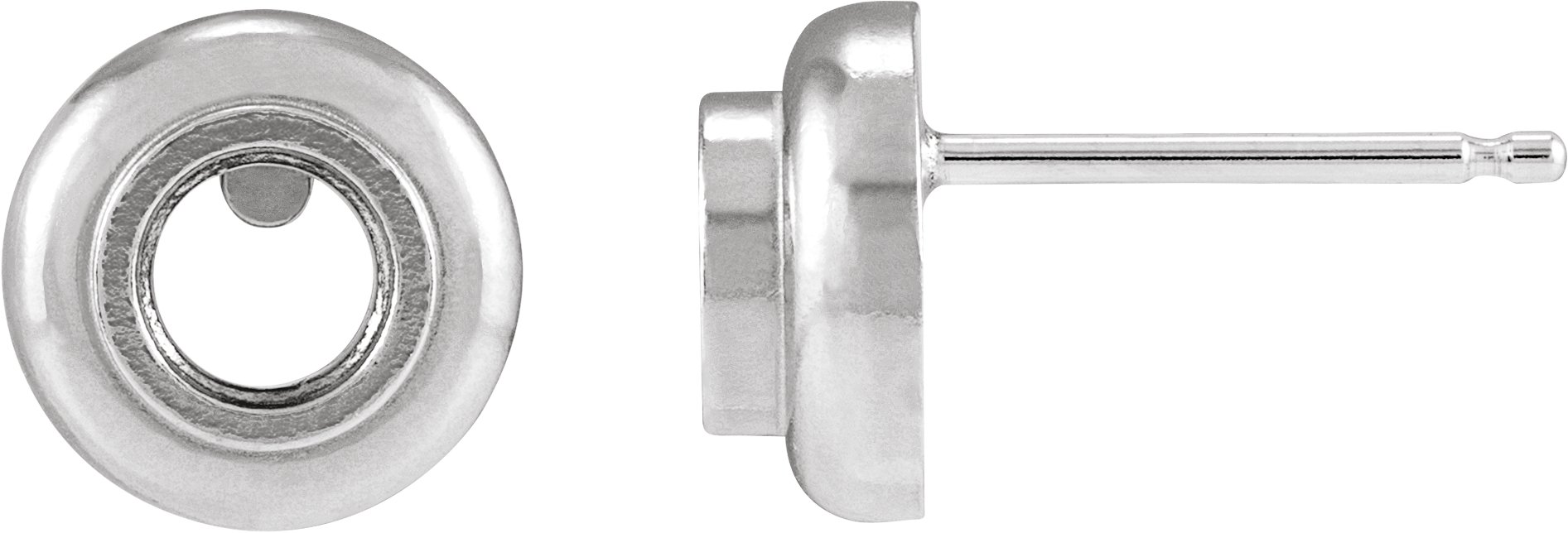 Round Bezel-Set Solitaire Earrings