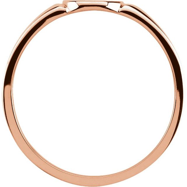 14K Rose 7x6 mm Oval Signet Ring Size 3.5