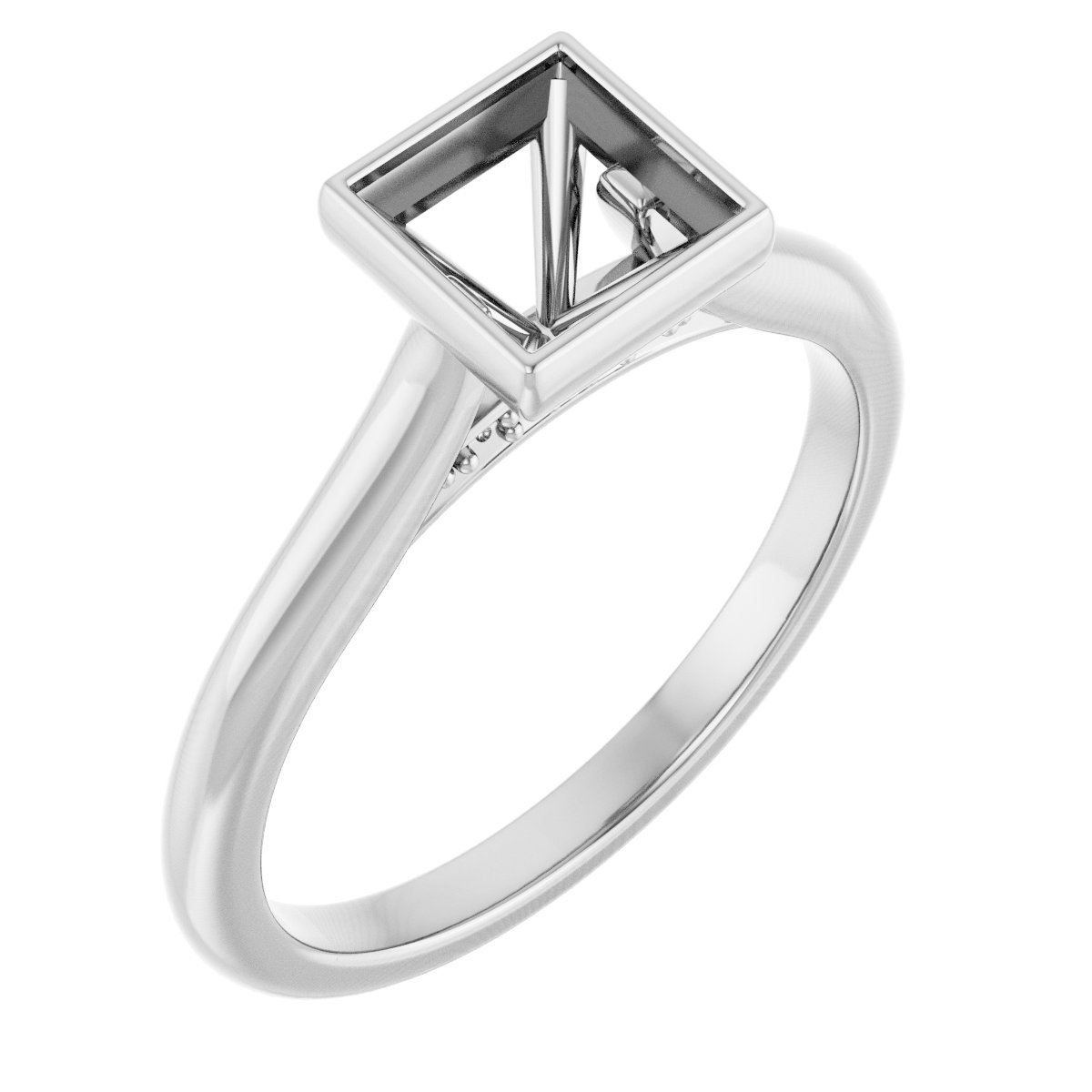 Bezel-Set Accented Engagement Ring