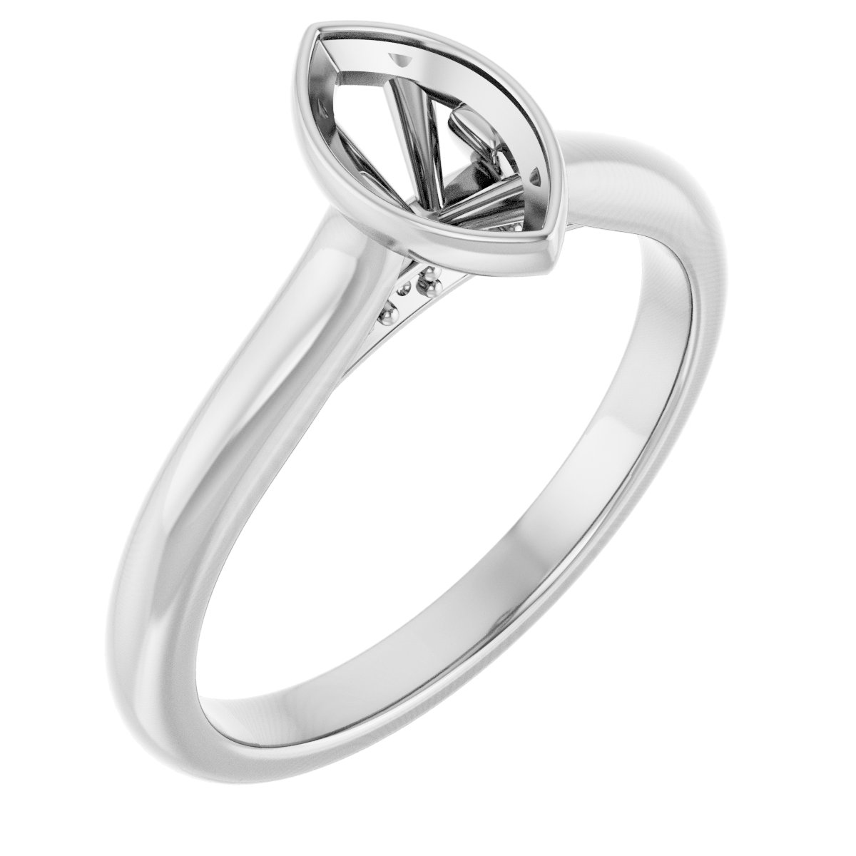 Bezel-Set Accented Engagement Ring
