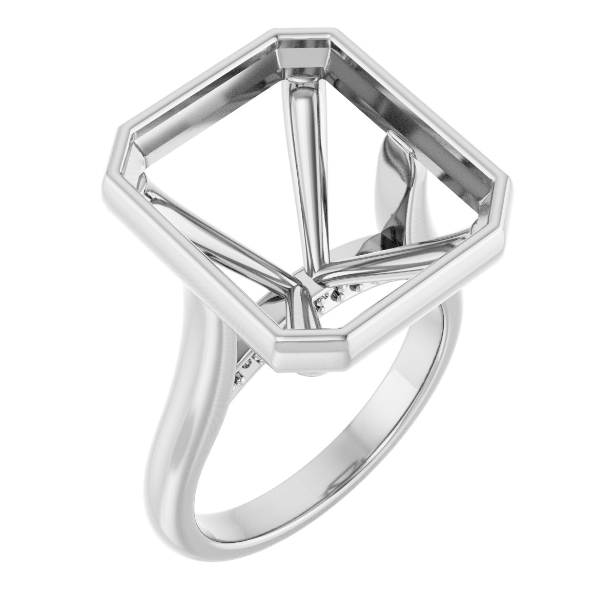 Bezel-Set Accented Engagement Ring