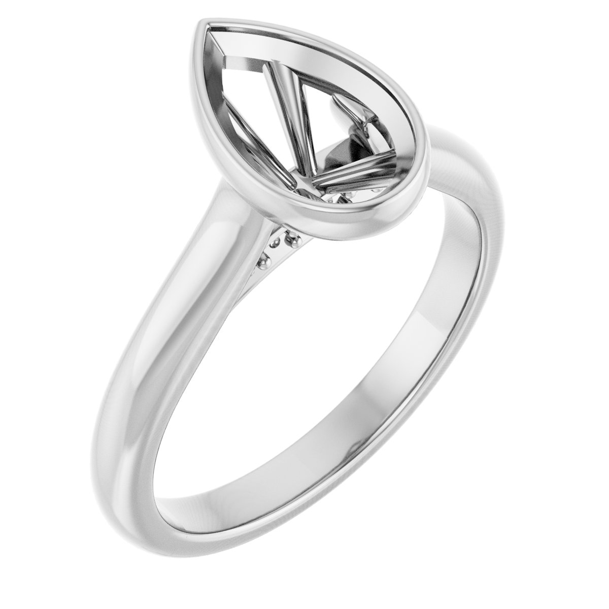 Bezel-Set Accented Engagement Ring