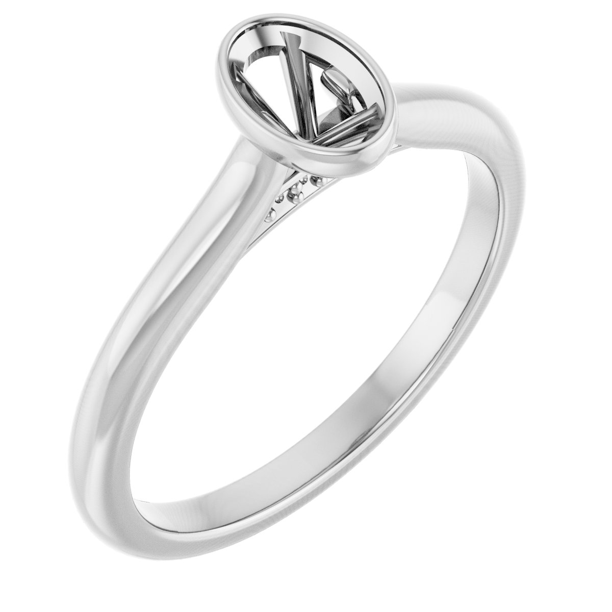 Bezel-Set Accented Engagement Ring