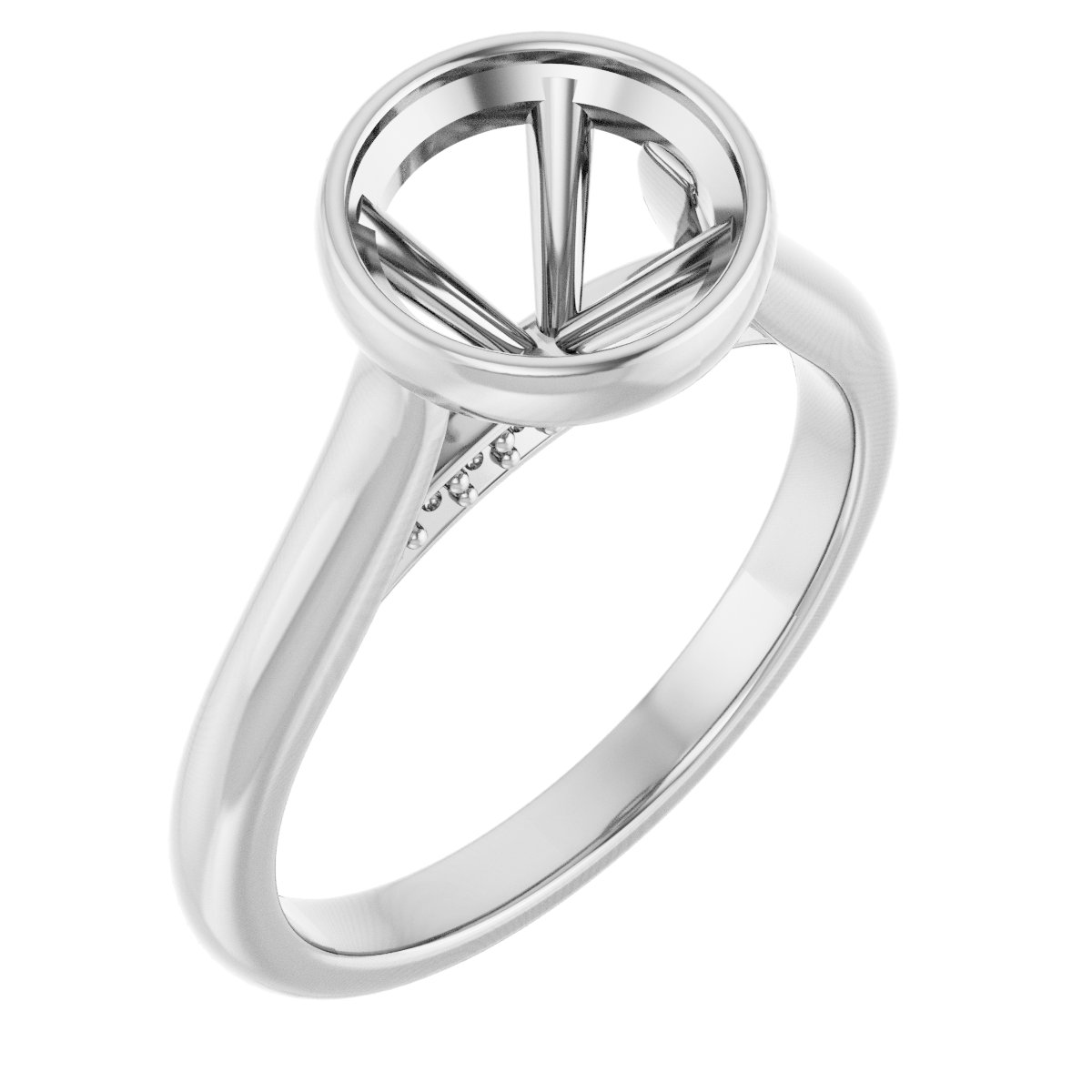 Bezel-Set Accented Engagement Ring
