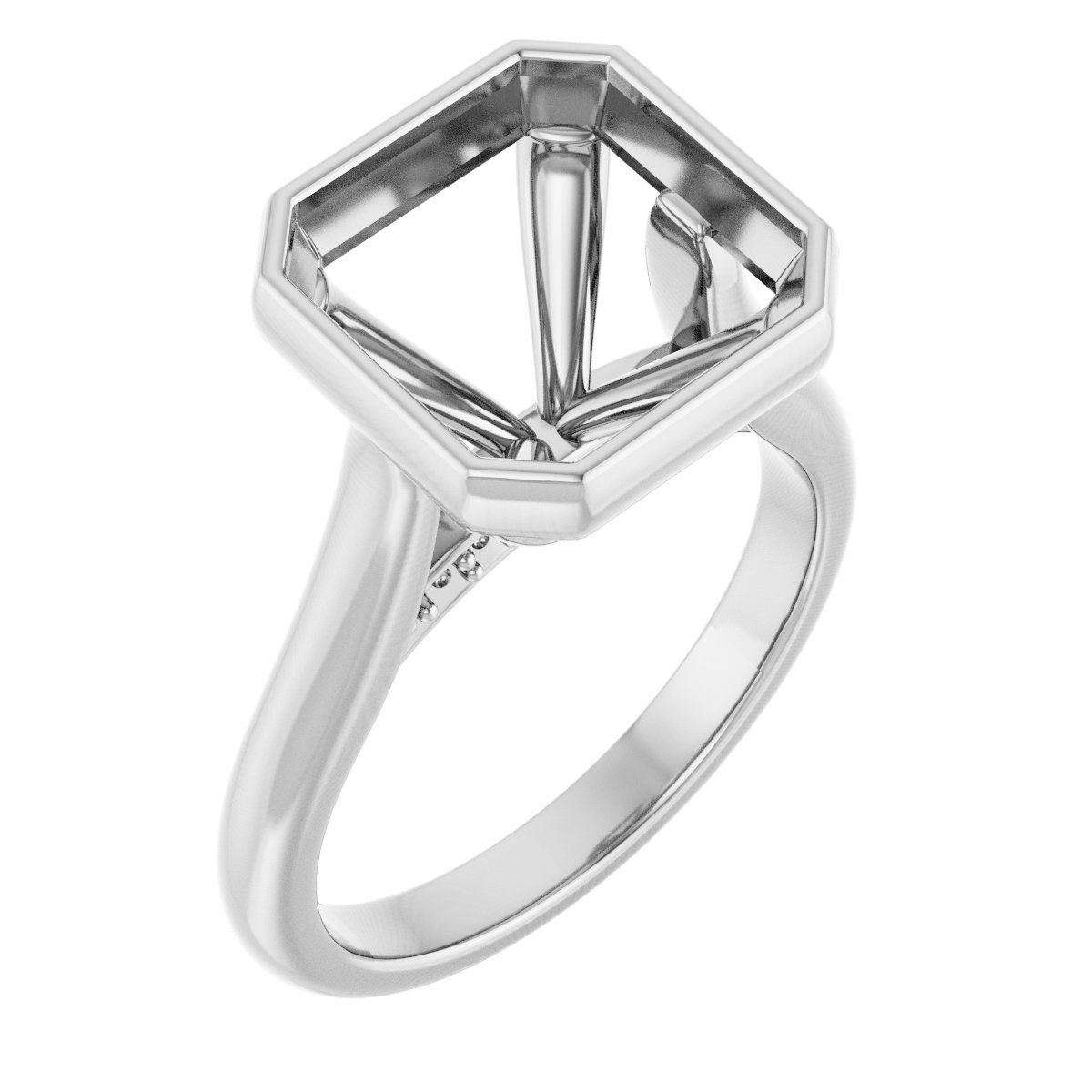 Bezel-Set Accented Engagement Ring