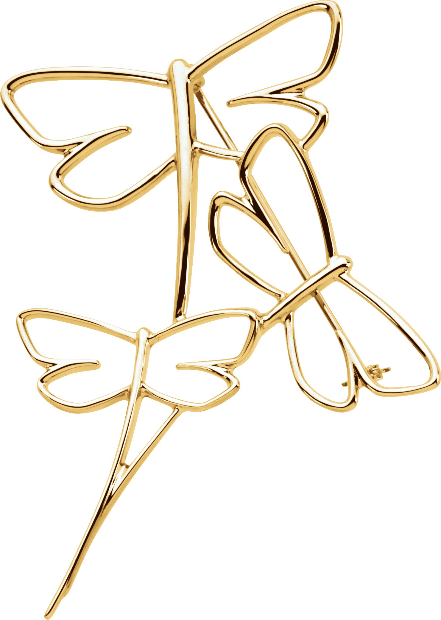 10K Жълто злато Dragonfly Brooch