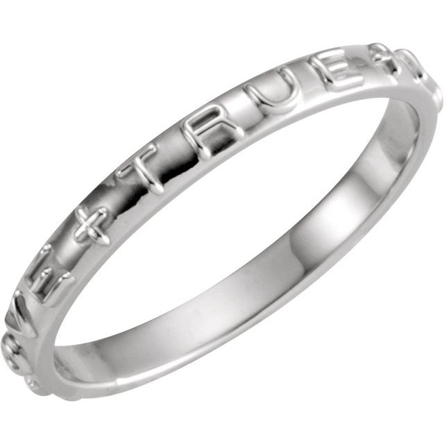 Sterling Silver True Love Chastity Ring Size 7