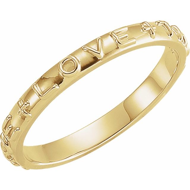14K Yellow True Love Chastity Ring Size 6
