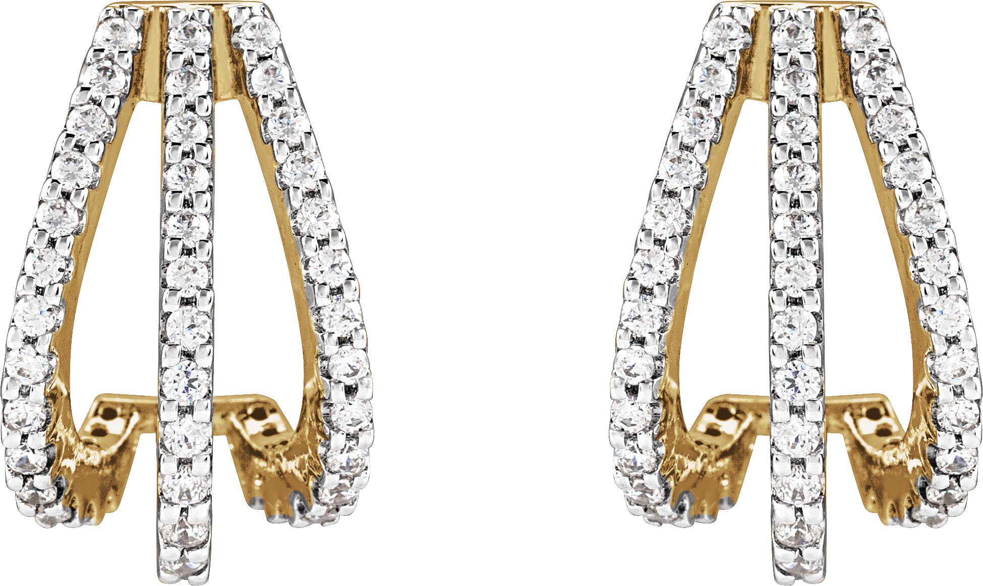 Alternative view of Accented Three-Row Hoop Earrings