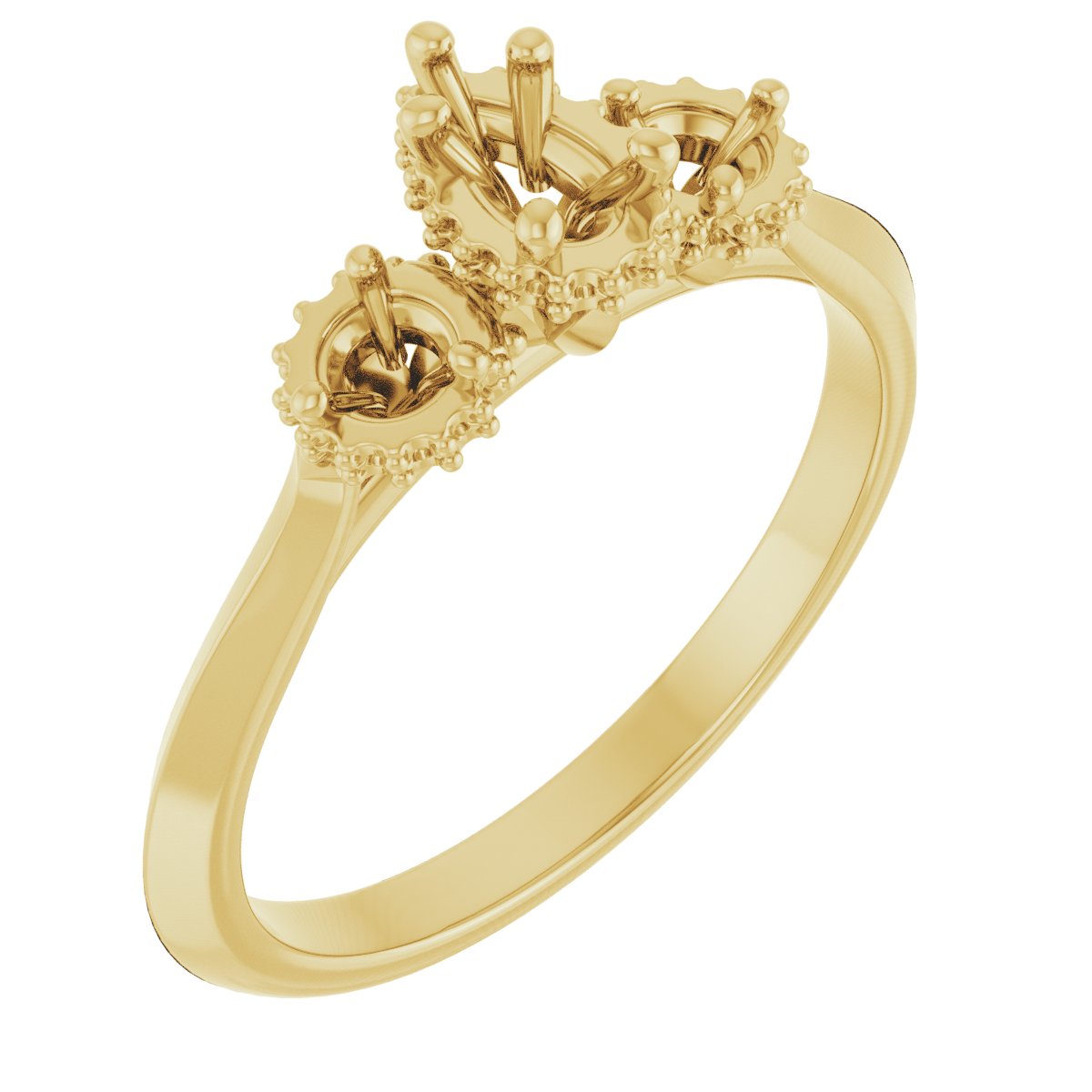Three-Stone Hidden Halo-Style Engagement Ring