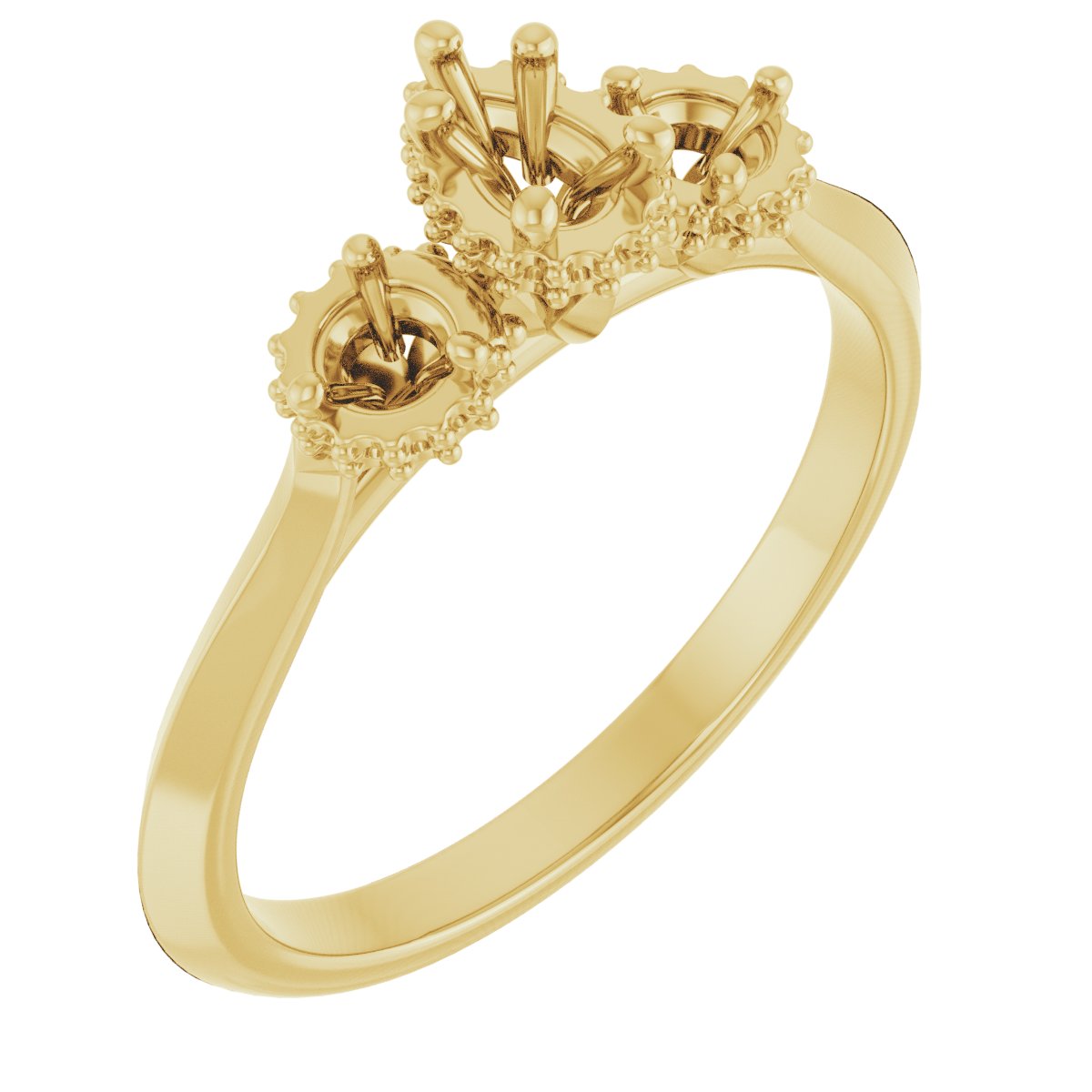 Three-Stone Hidden Halo-Style Engagement Ring