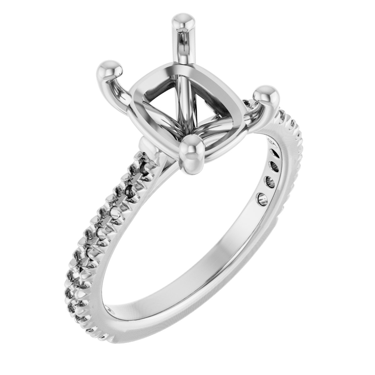 French-Set Accented Engagement Ring or Band