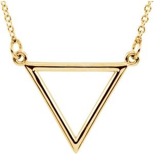 14K Yellow Triangle 16" Necklace